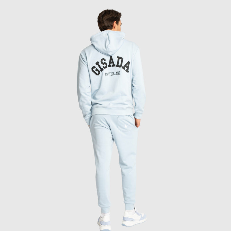 Regular Fit Hoodie in Midweight Cotton with Patch Print - Gisada.com