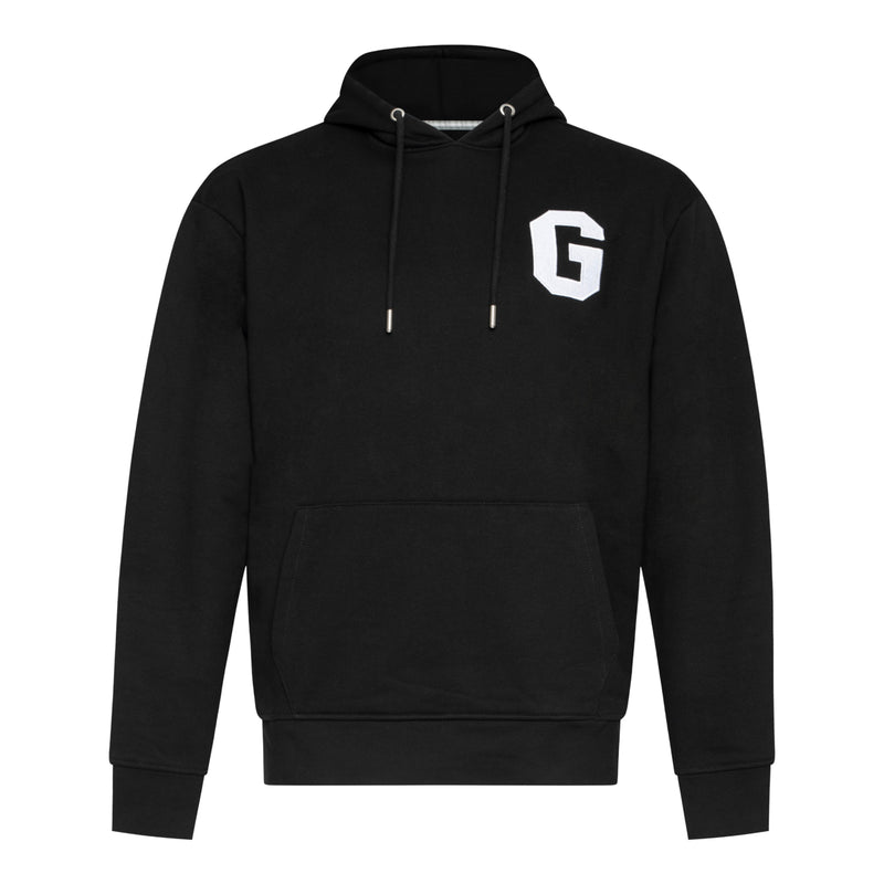 Regular Fit Hoodie in Midweight Cotton with Patch Print - Gisada.com