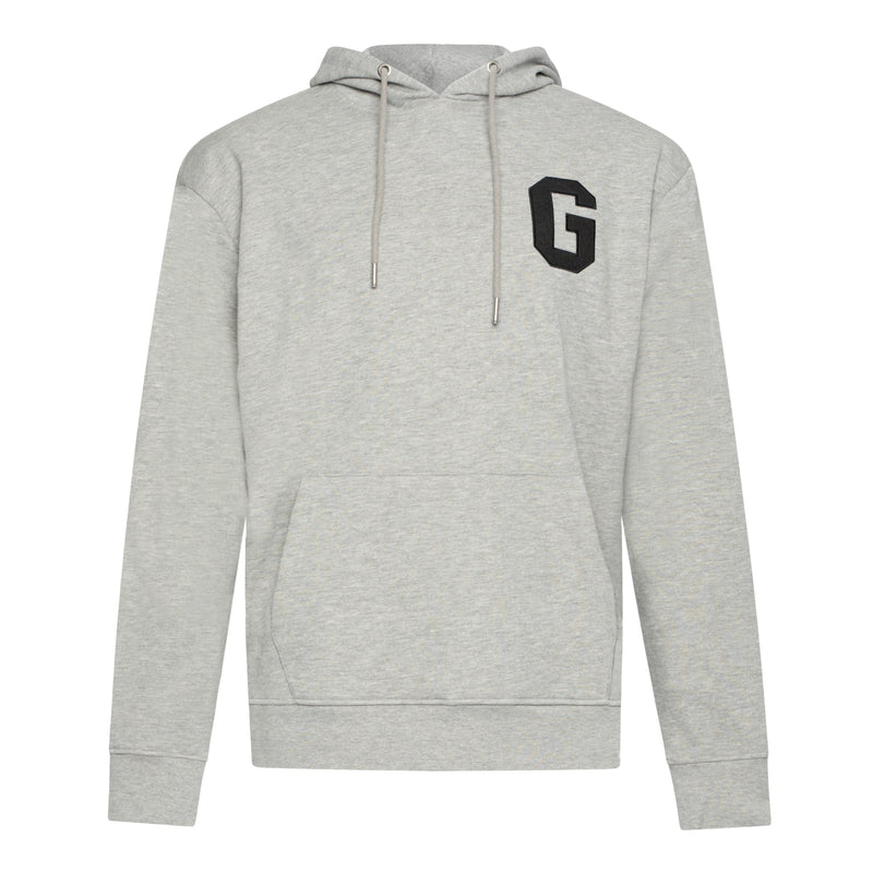 Regular Fit Hoodie in Midweight Cotton with Patch Print - Gisada.com