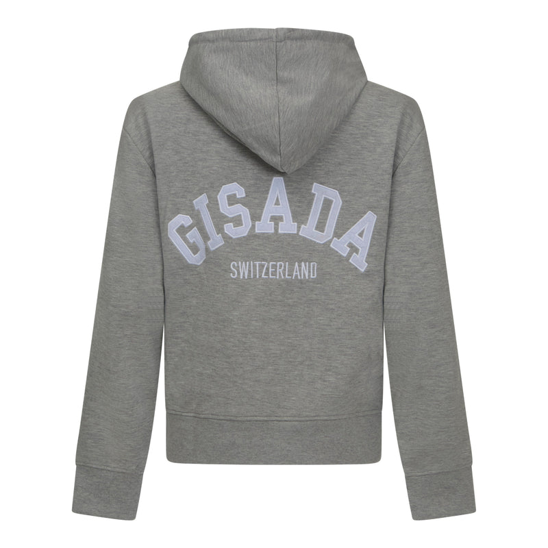Regular Fit Hoodie in Midweight Cotton with Patch Print - Gisada.com