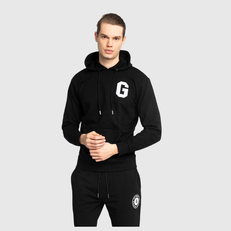Regular Fit Hoodie in Midweight Cotton with Patch Print - Gisada.com