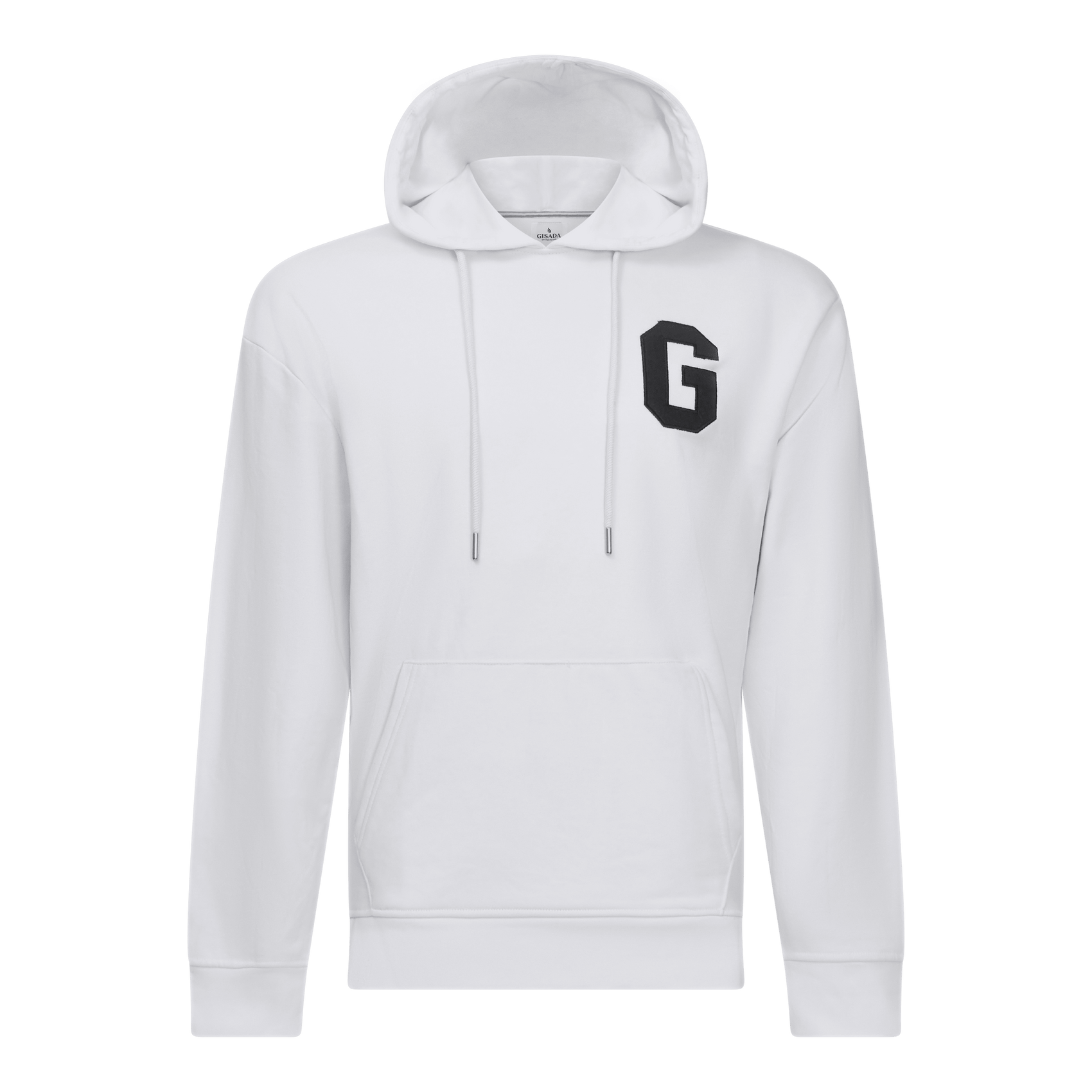 Regular Fit Hoodie in Midweight Cotton with Patch Print - Gisada.com