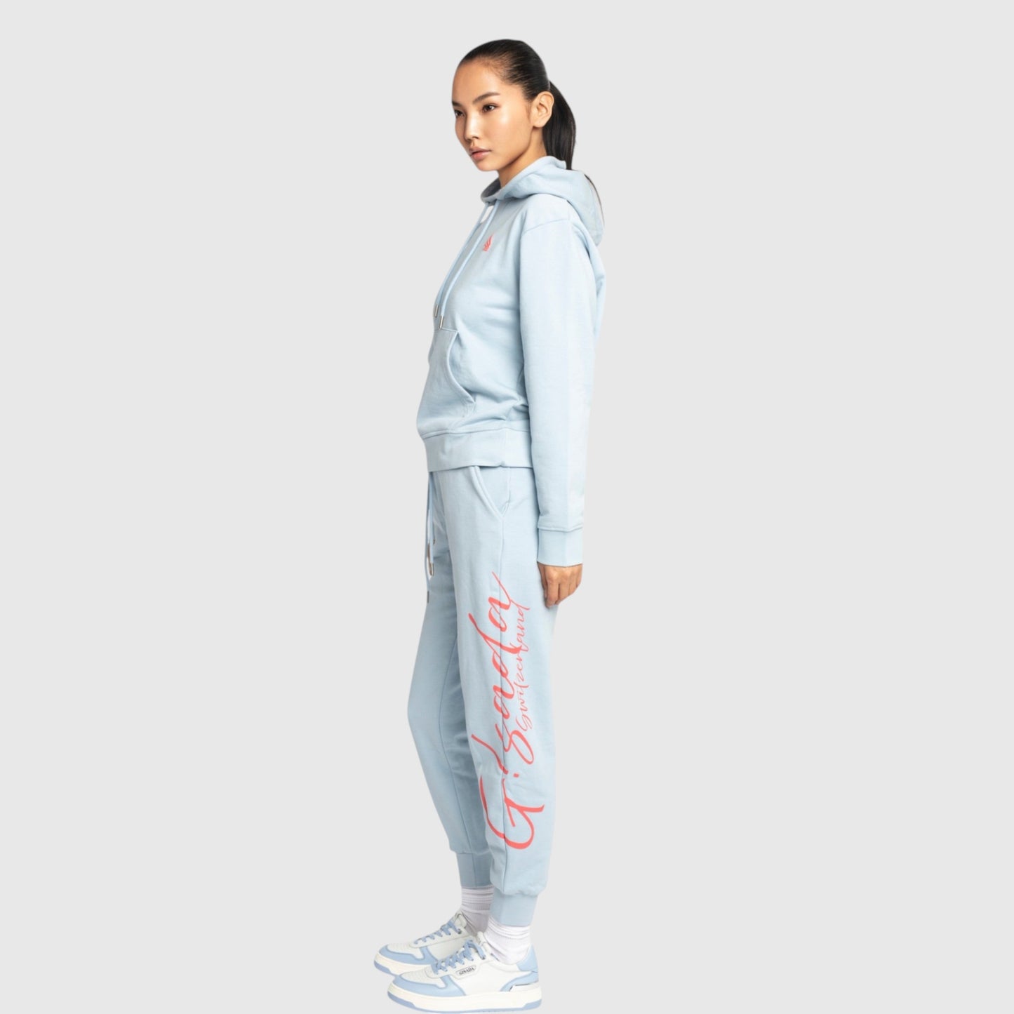 Regular Fit Hoodie in Midweight Cotton with Puff Print - Gisada.com
