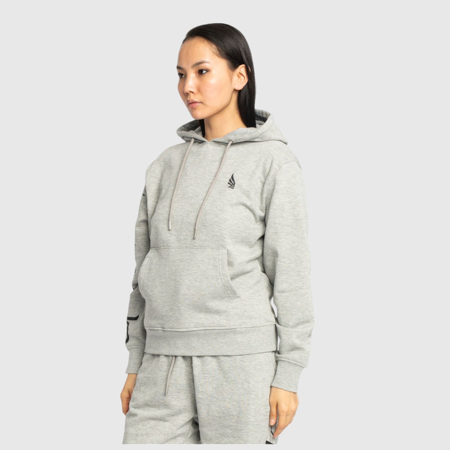 Regular Fit Hoodie in Midweight Cotton with Puff Print - Gisada.com