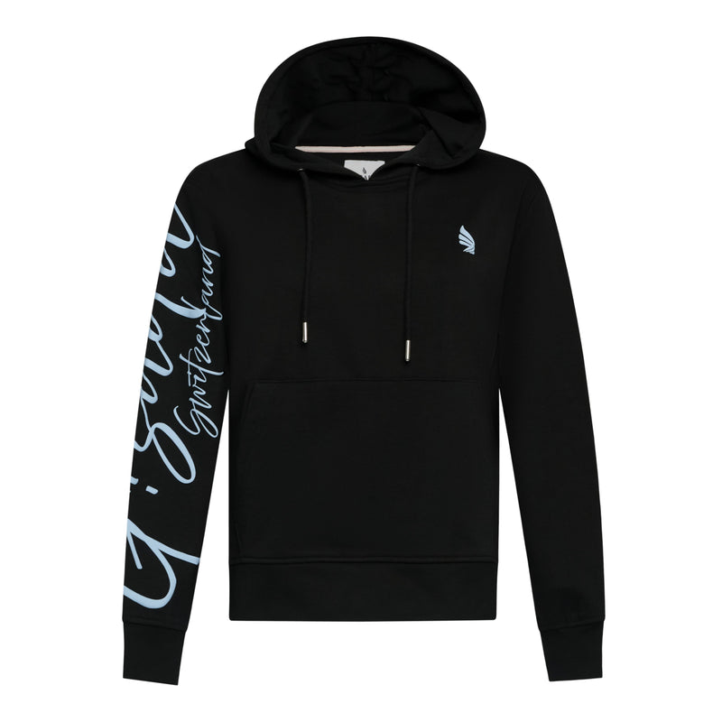 Regular Fit Hoodie in Midweight Cotton with Puff Print - Gisada.com