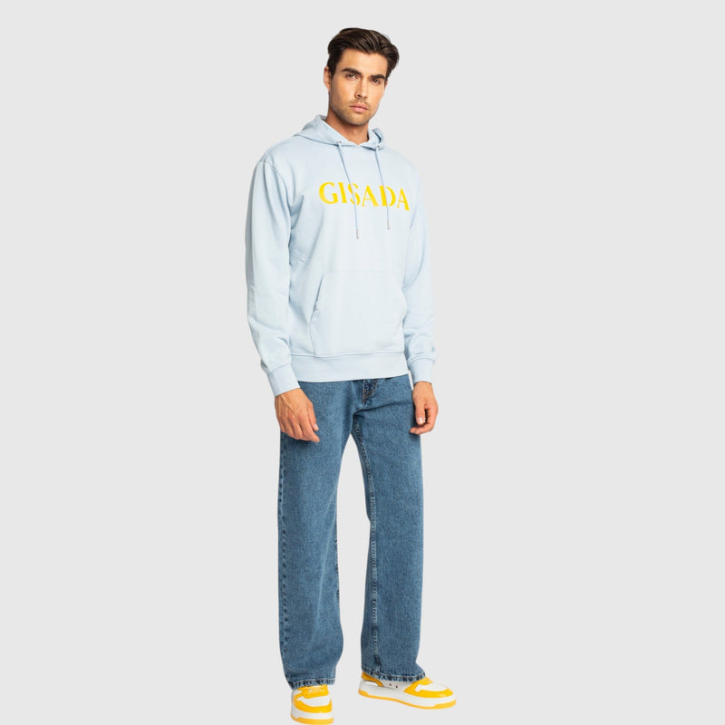 Regular Fit Hoodie in Midweight Cotton with Silicon Print - Gisada.com