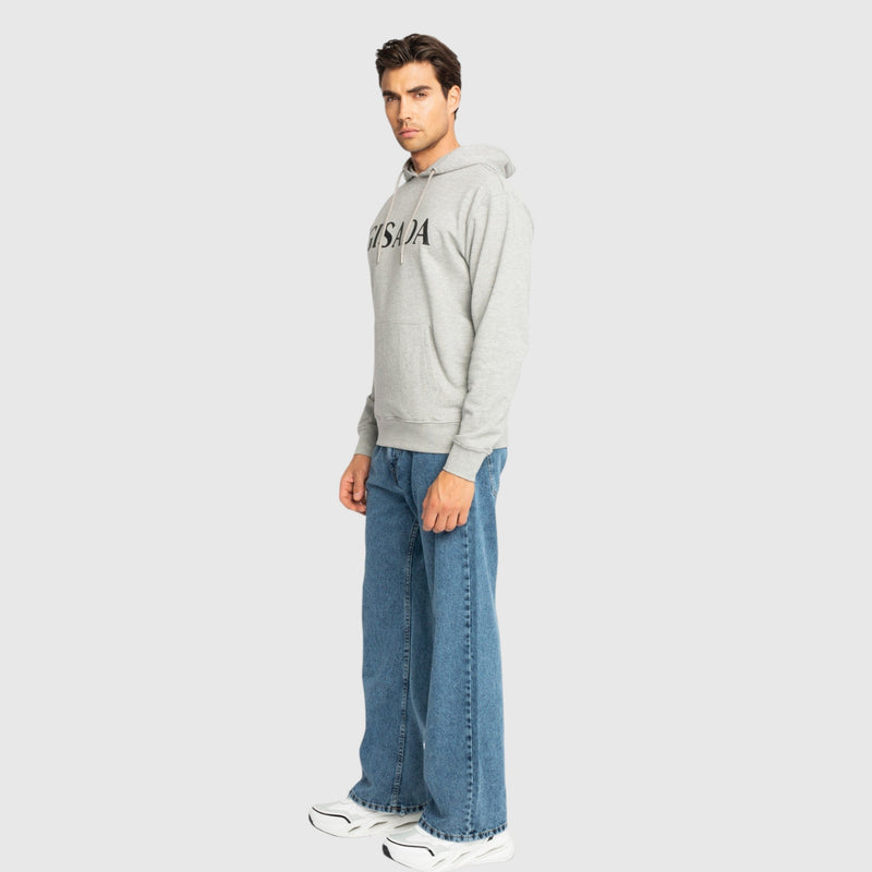 Regular Fit Hoodie in Midweight Cotton with Silicon Print - Gisada.com