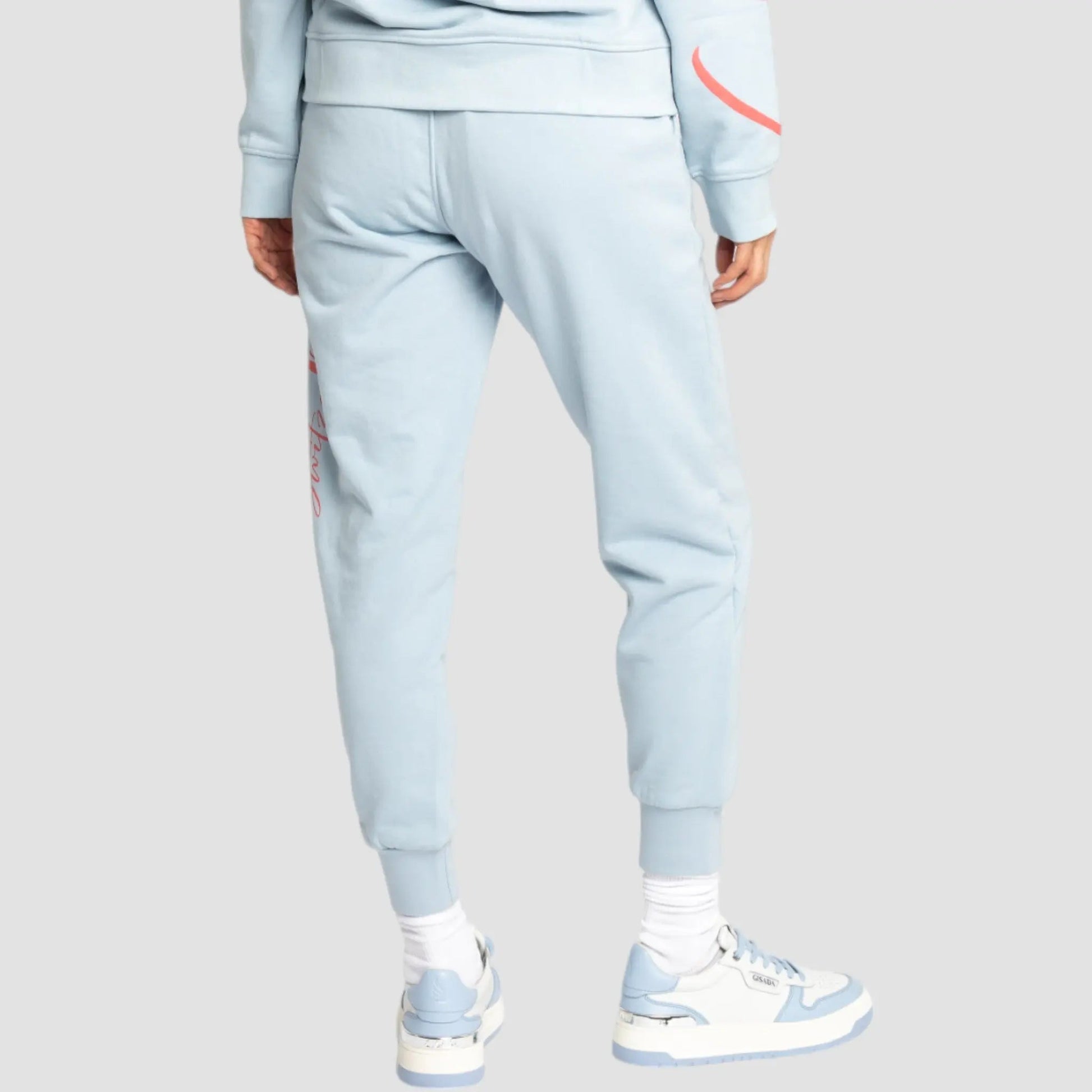Regular Fit Jogger in Midweight Cotton with Cursive Puff Print - Gisada.com