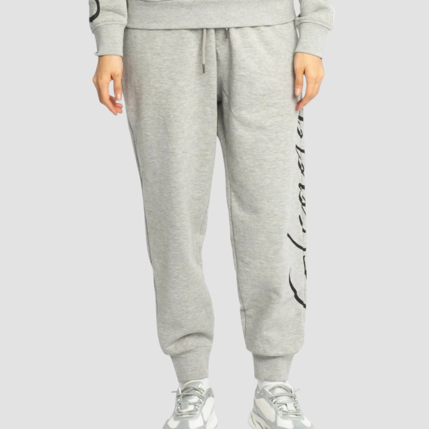 Regular Fit Jogger in Midweight Cotton with Cursive Puff Print - Gisada.com