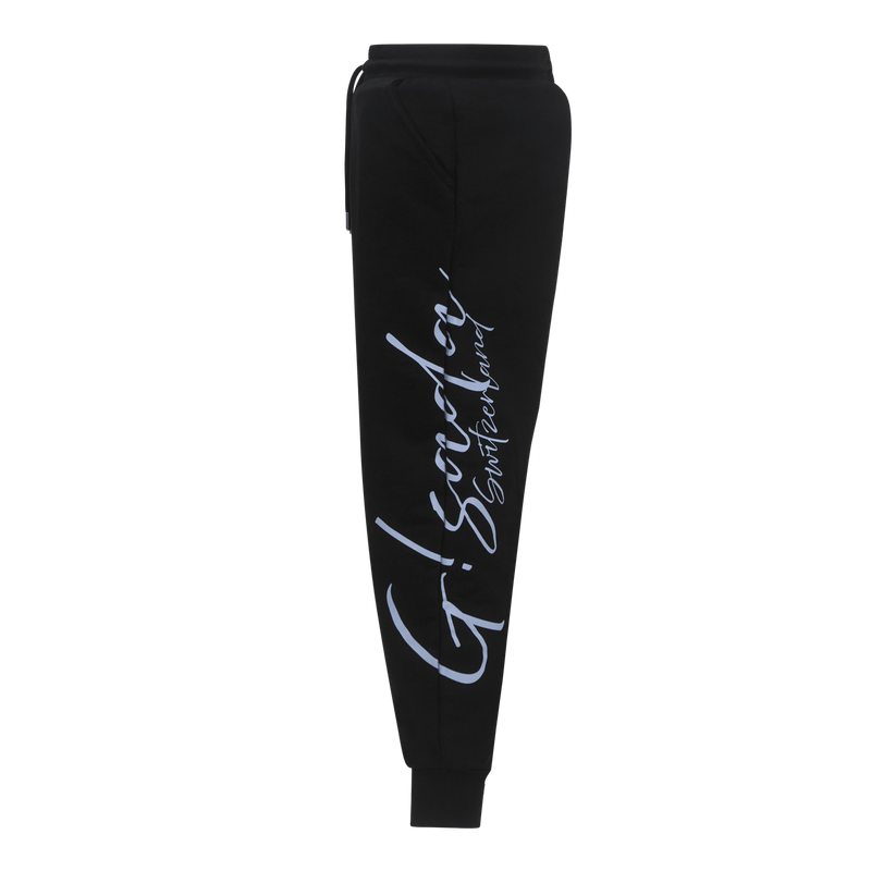 Regular Fit Jogger in Midweight Cotton with Cursive Puff Print - Gisada.com