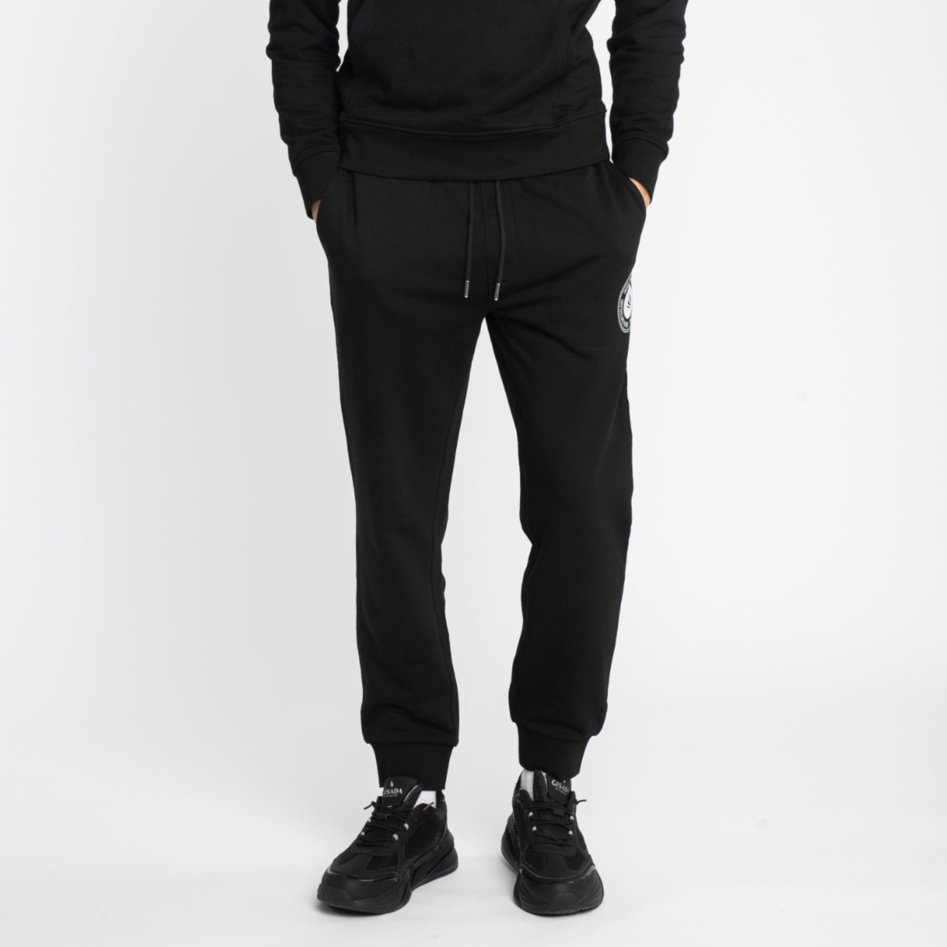 Regular Fit Jogger in Midweight Cotton with Flock Print - Gisada.com