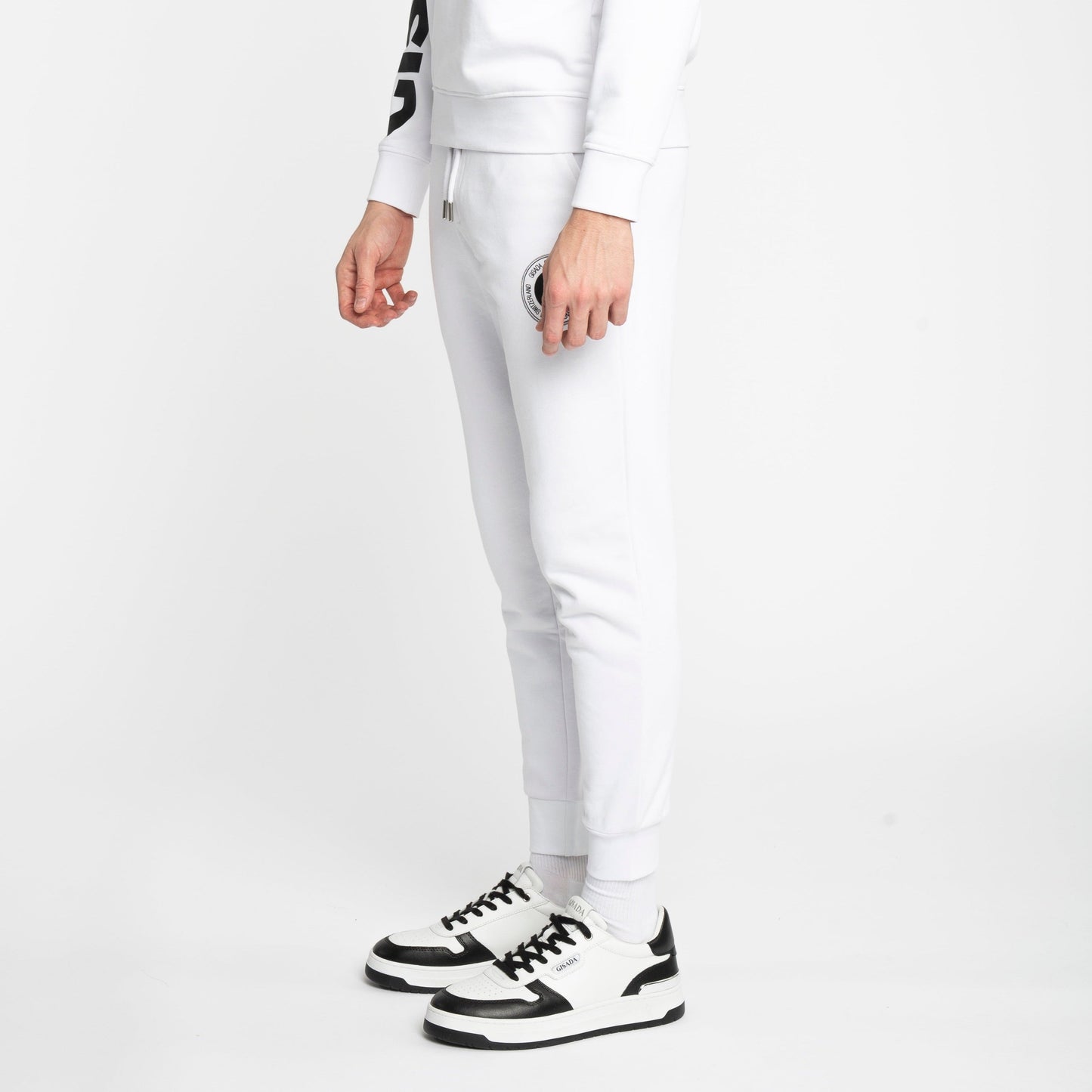 Regular Fit Jogger in Midweight Cotton with Flock Print - Gisada.com