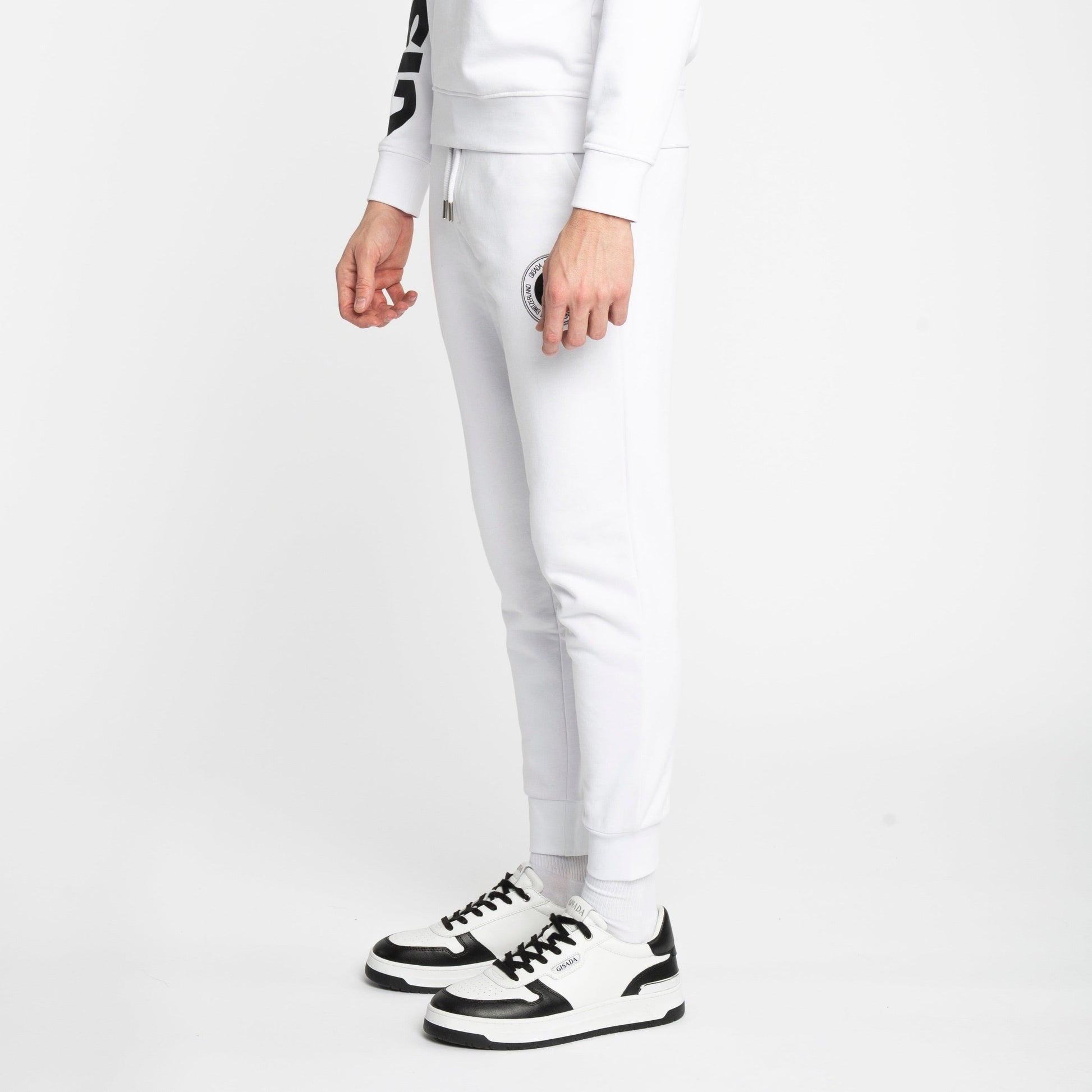 Regular Fit Jogger in Midweight Cotton with Flock Print - Gisada.com