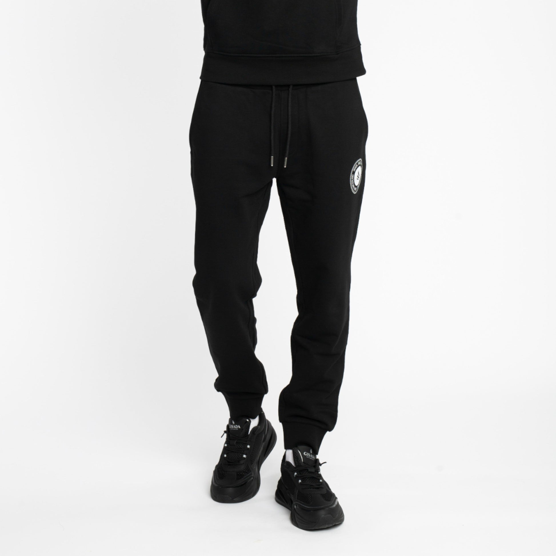 Regular Fit Jogger in Midweight Cotton with Flock Print - Gisada.com