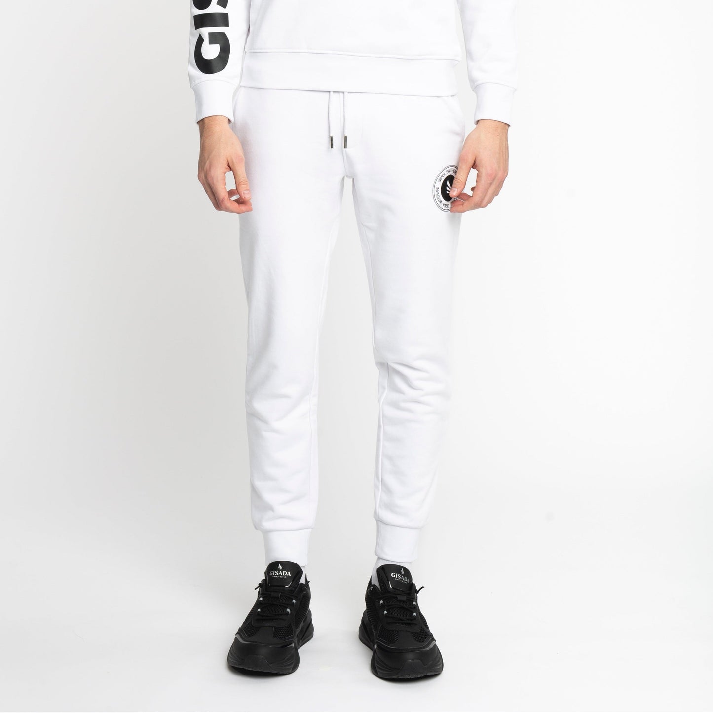 Regular Fit Jogger in Midweight Cotton with Flock Print - Gisada.com