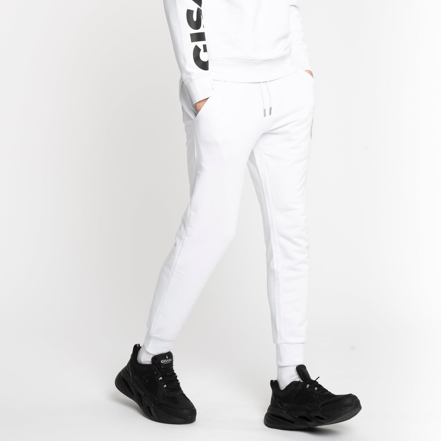 Regular Fit Jogger in Midweight Cotton with Flock Print - Gisada.com