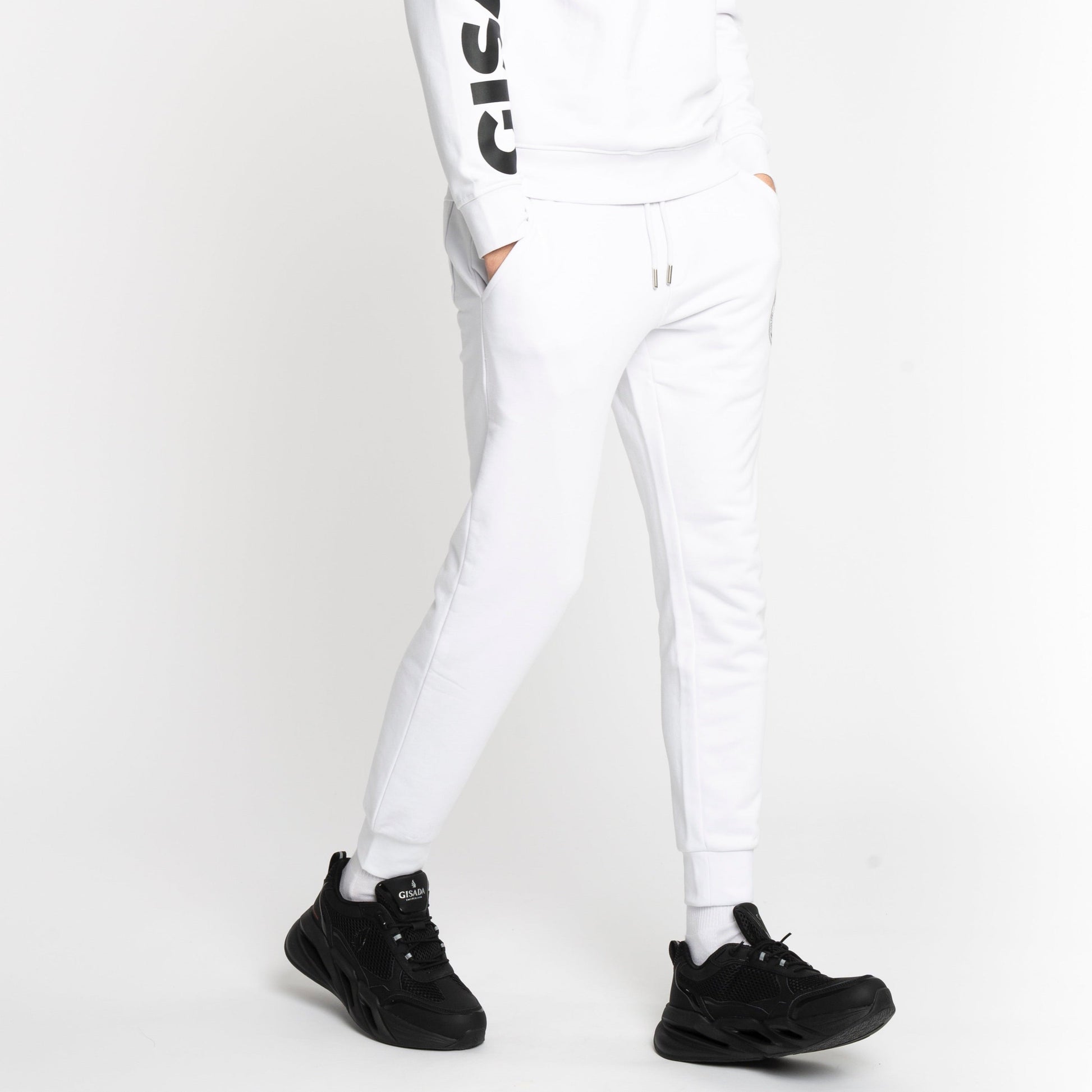 Regular Fit Jogger in Midweight Cotton with Flock Print - Gisada.com