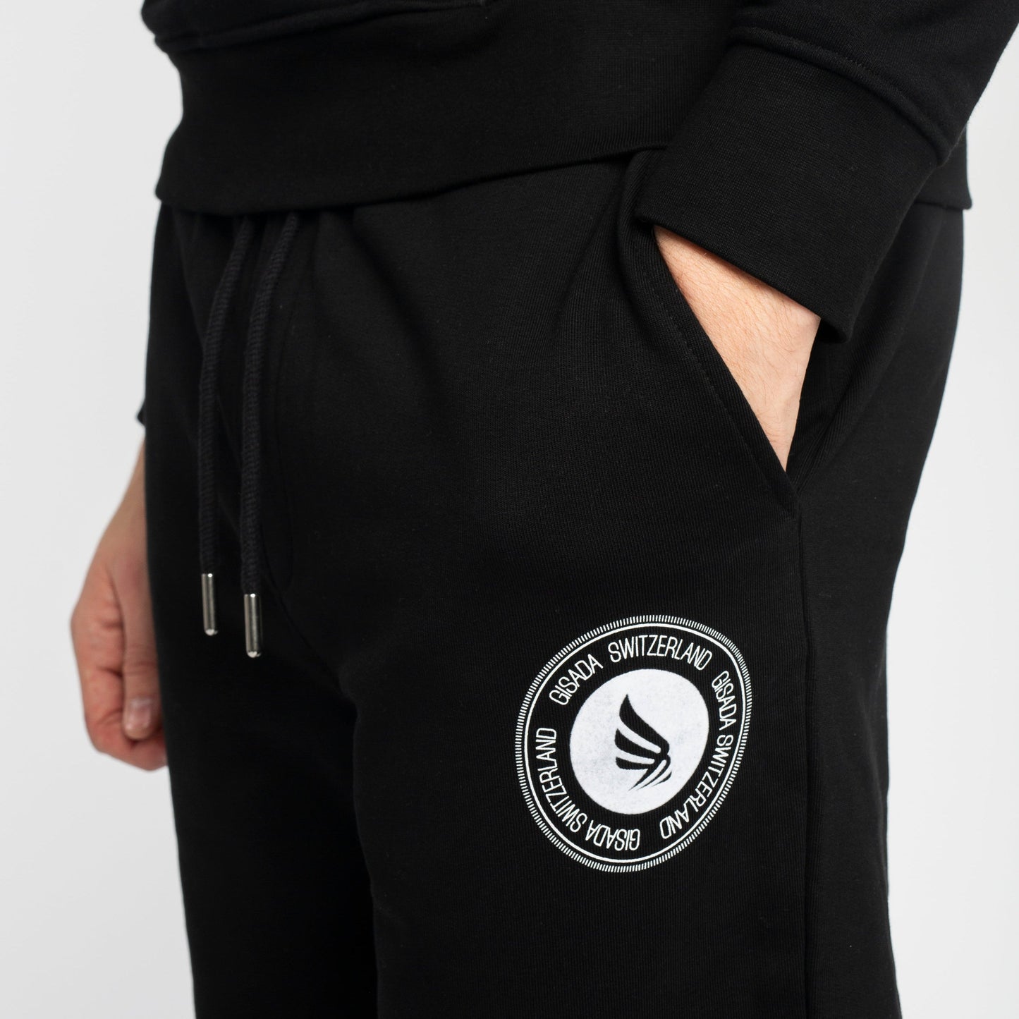 Regular Fit Jogger in Midweight Cotton with Flock Print - Gisada.com