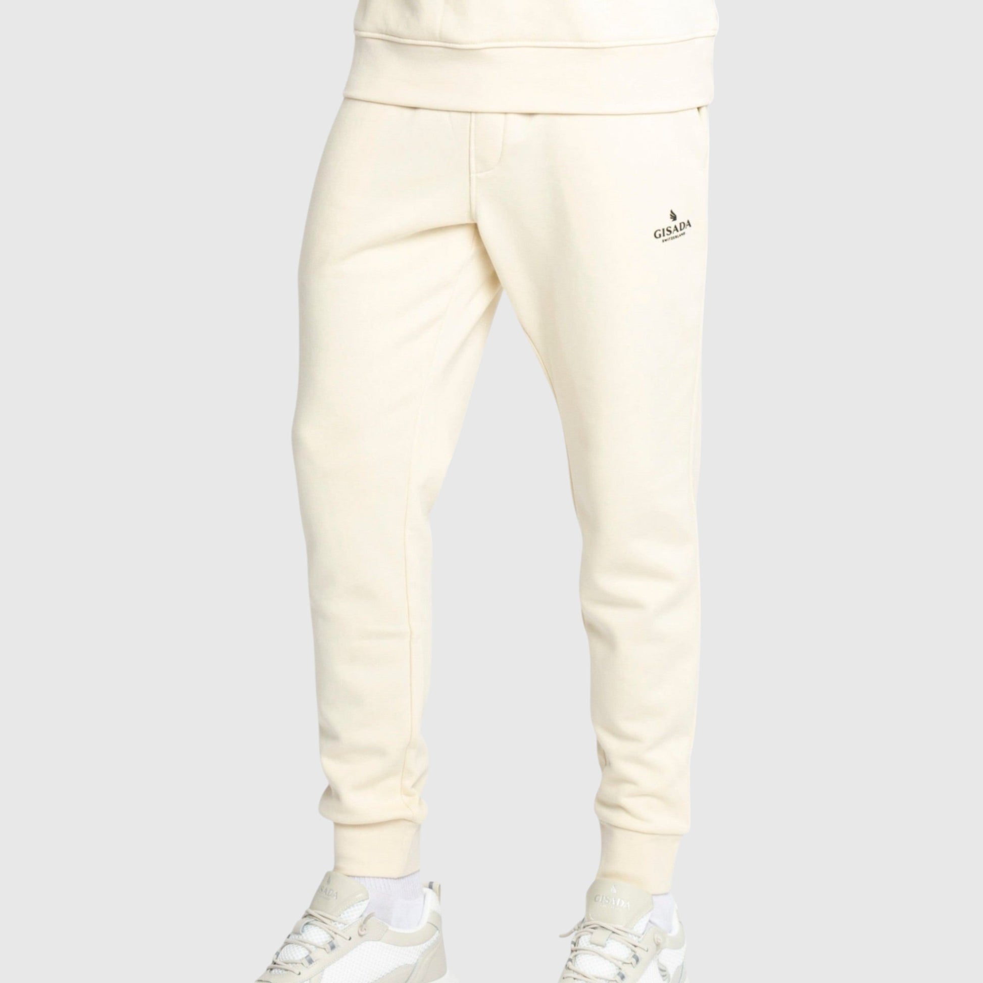 Regular Fit Jogger in Midweight Cotton with Small Silicon Logo - Gisada.com