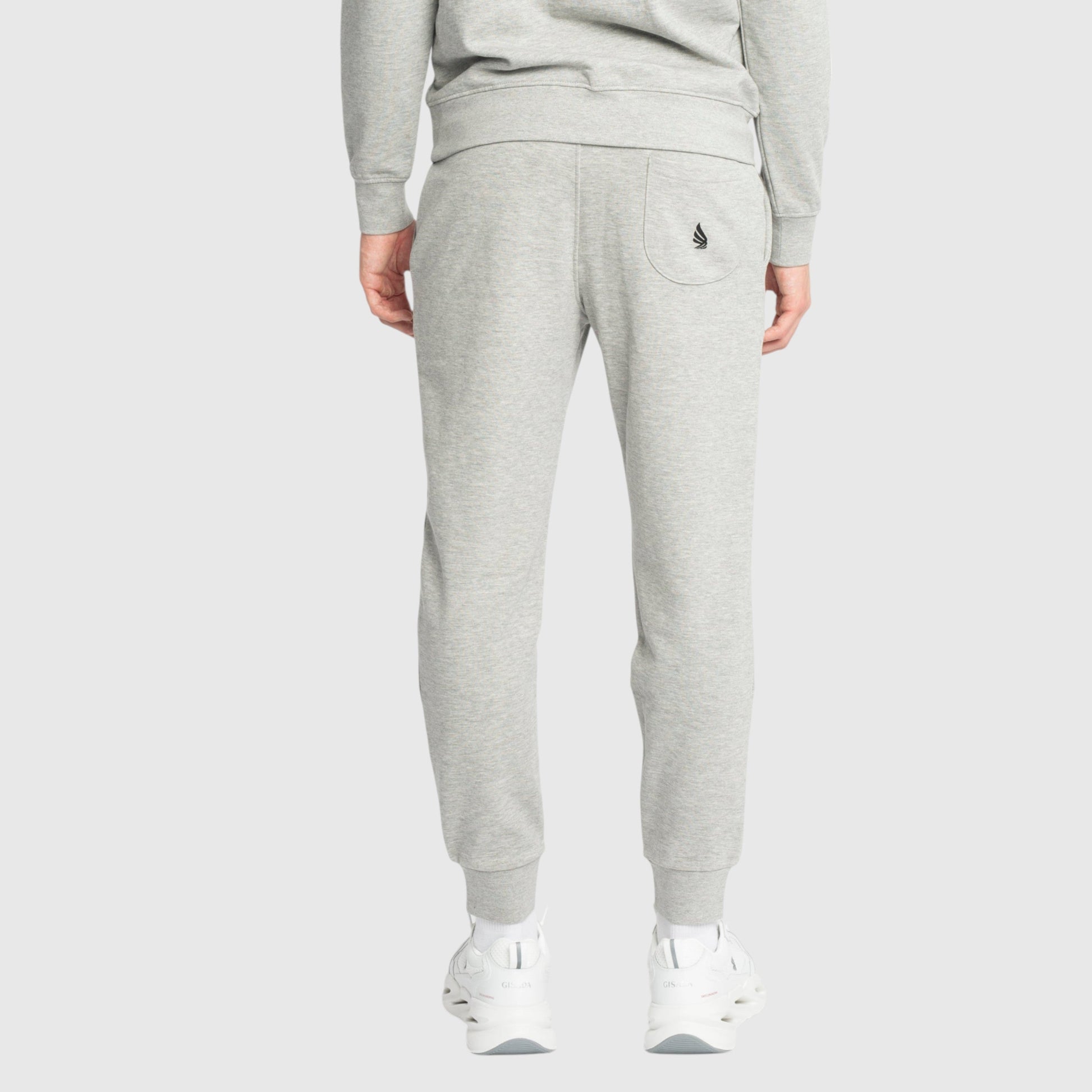 Regular Fit Jogger in Midweight Cotton with Small Silicon Logo - Gisada.com