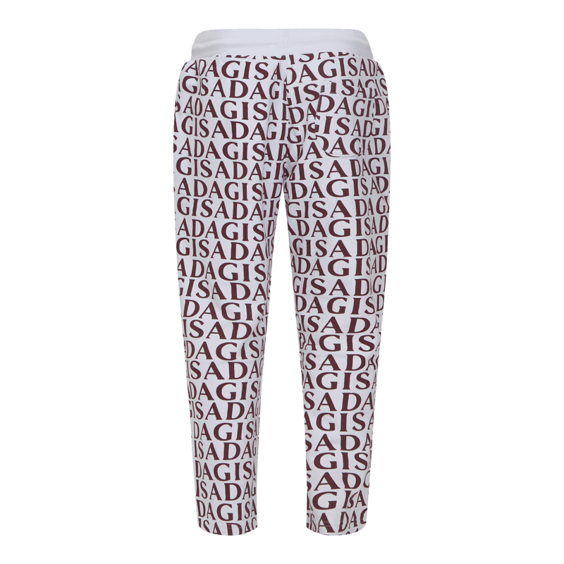 Jogginghose mit geradem Bein und kleinem gedruckten Logo aus Silikon