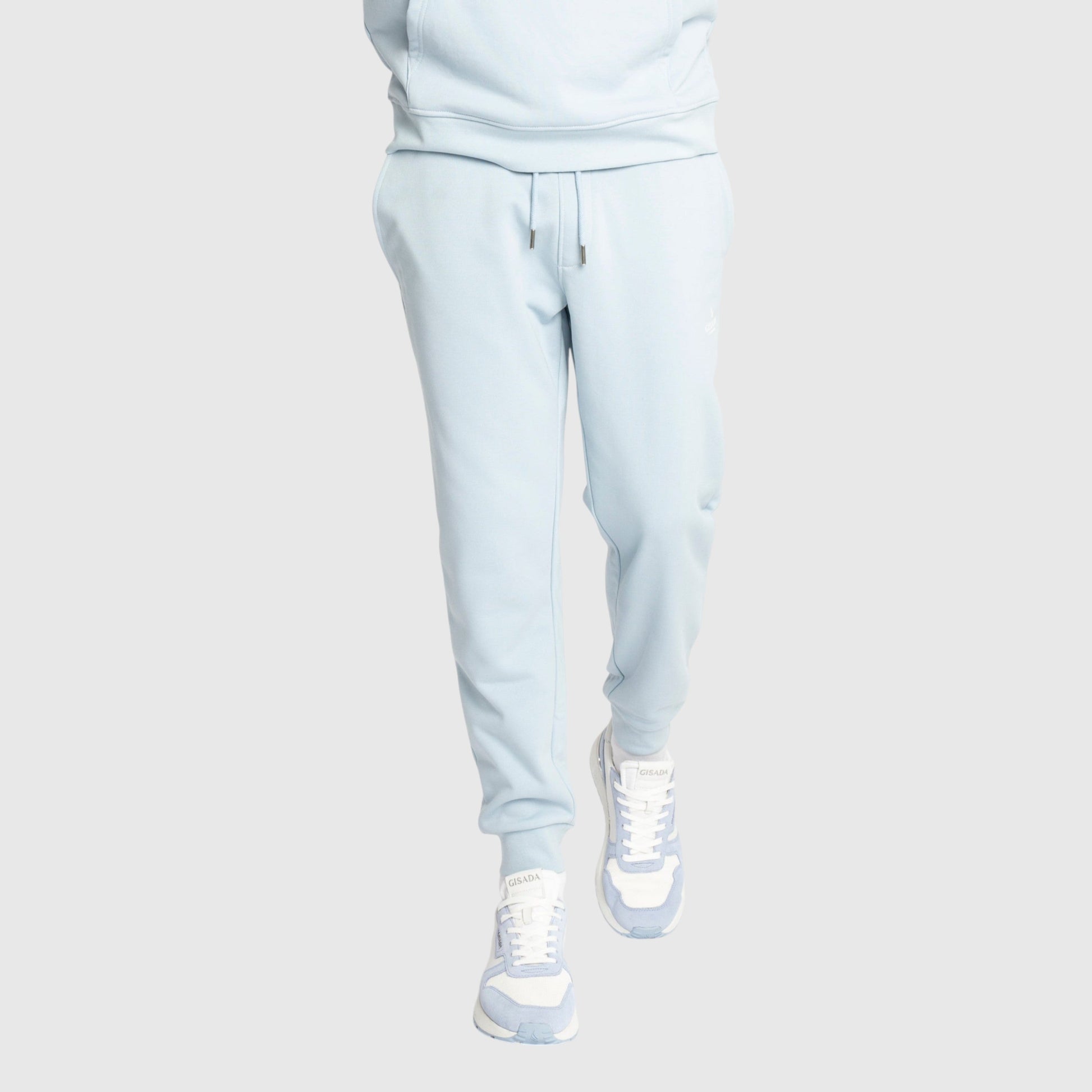 Regular Fit Jogger in Midweight Cotton with Small Silicon Logo - Gisada.com