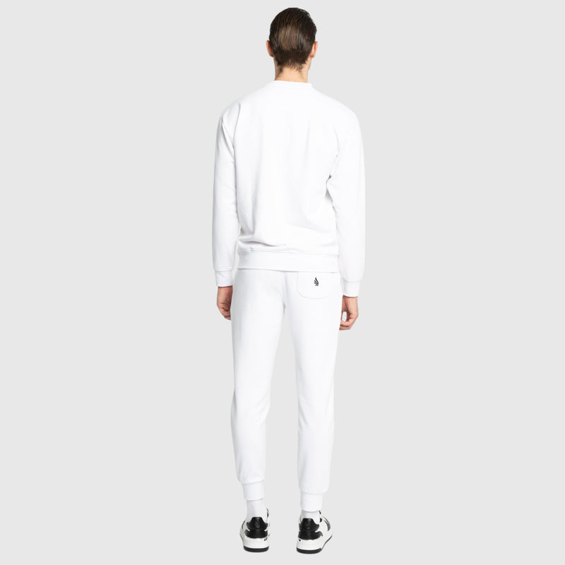 Regular Fit Jogger in Midweight Cotton with Small Silicon Logo - Gisada.com