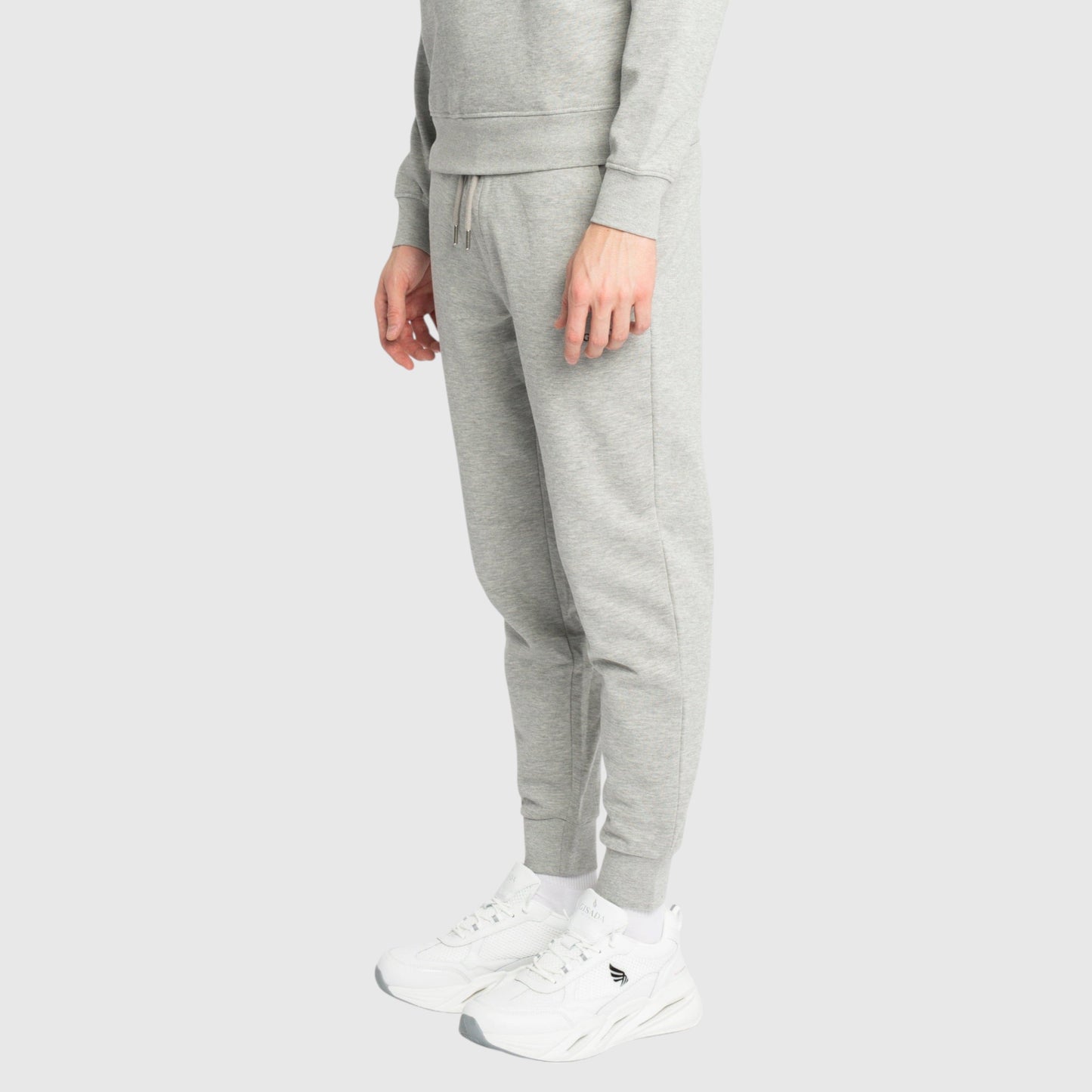 Regular Fit Jogger in Midweight Cotton with Small Silicon Logo - Gisada.com