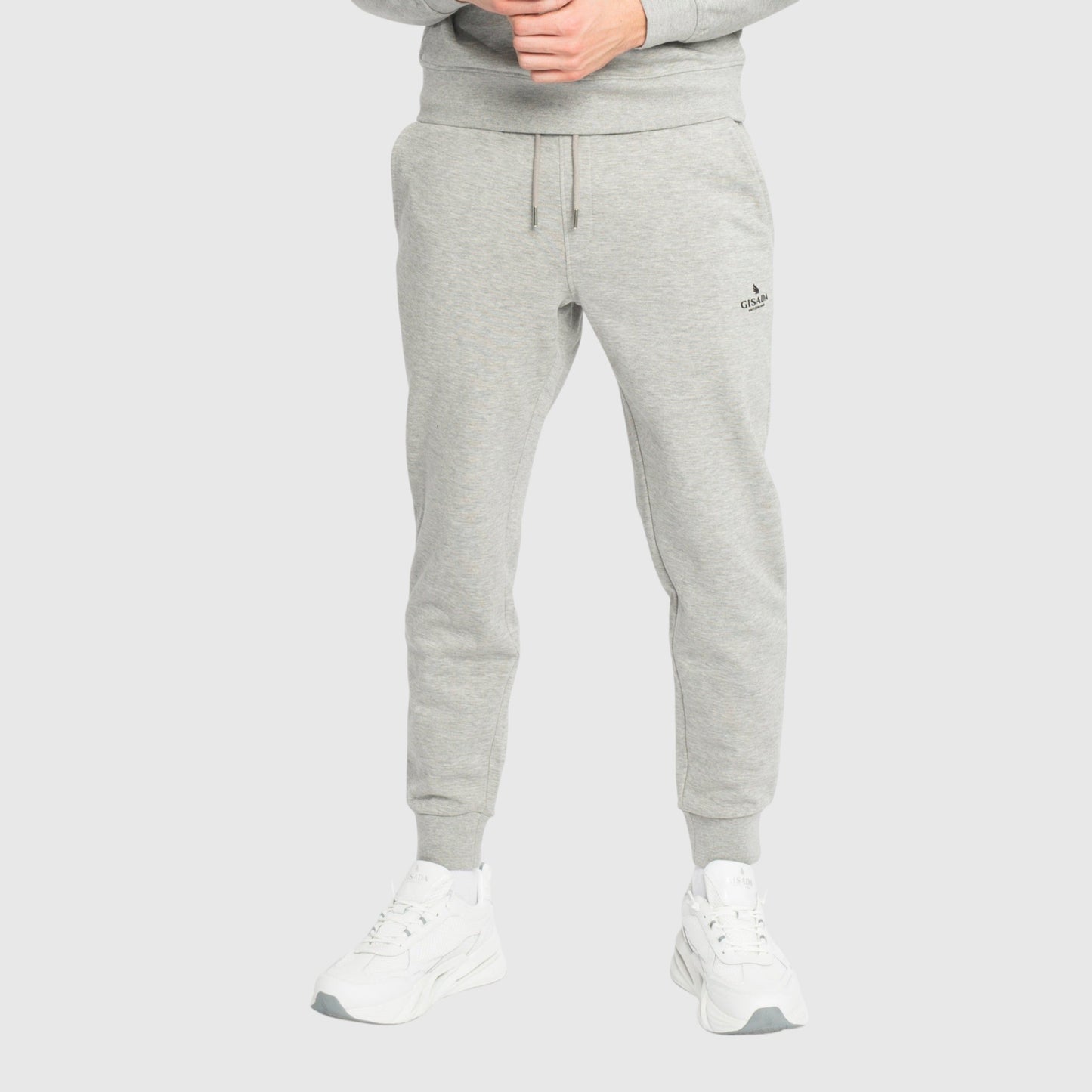 Regular Fit Jogger in Midweight Cotton with Small Silicon Logo - Gisada.com