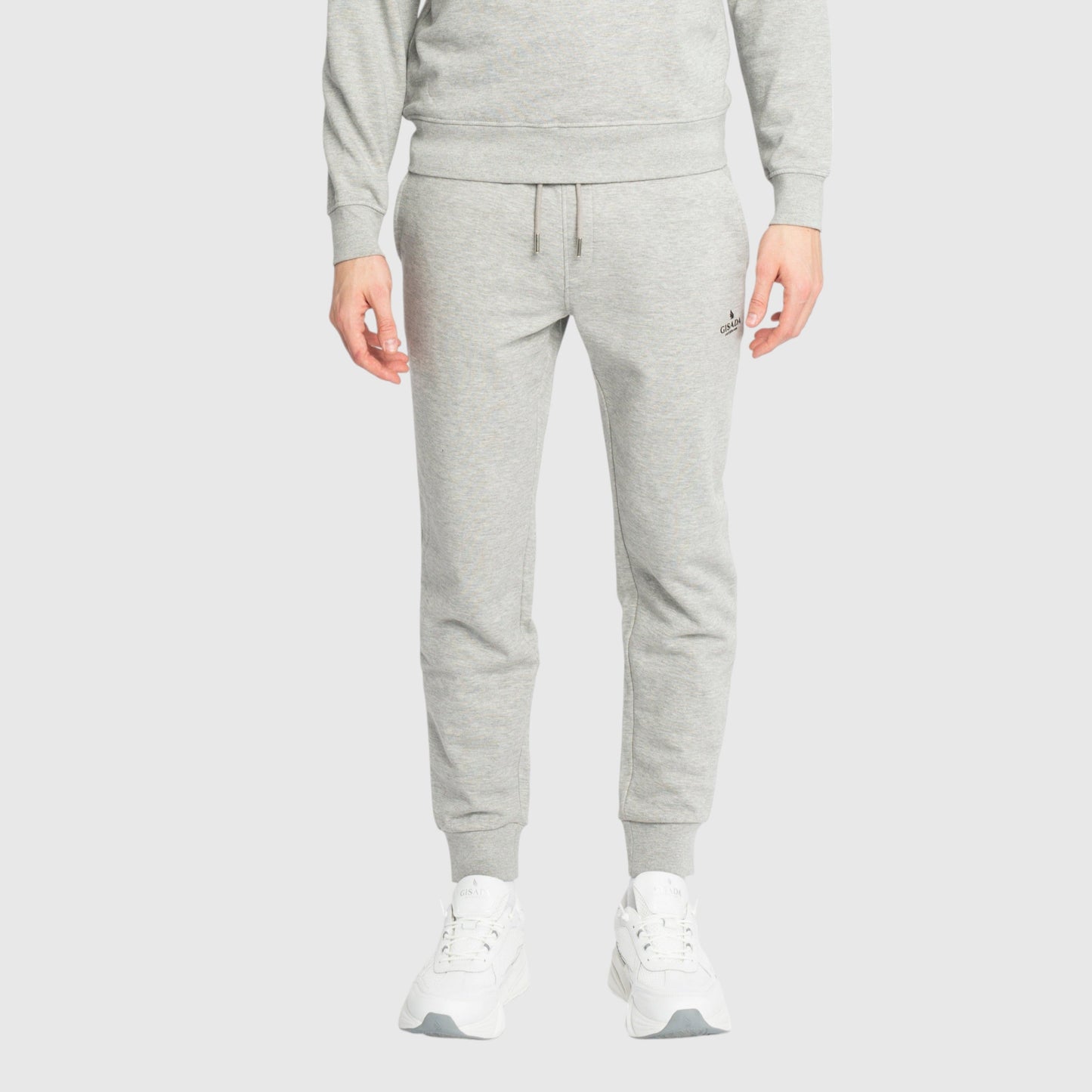 Regular Fit Jogger in Midweight Cotton with Small Silicon Logo - Gisada.com