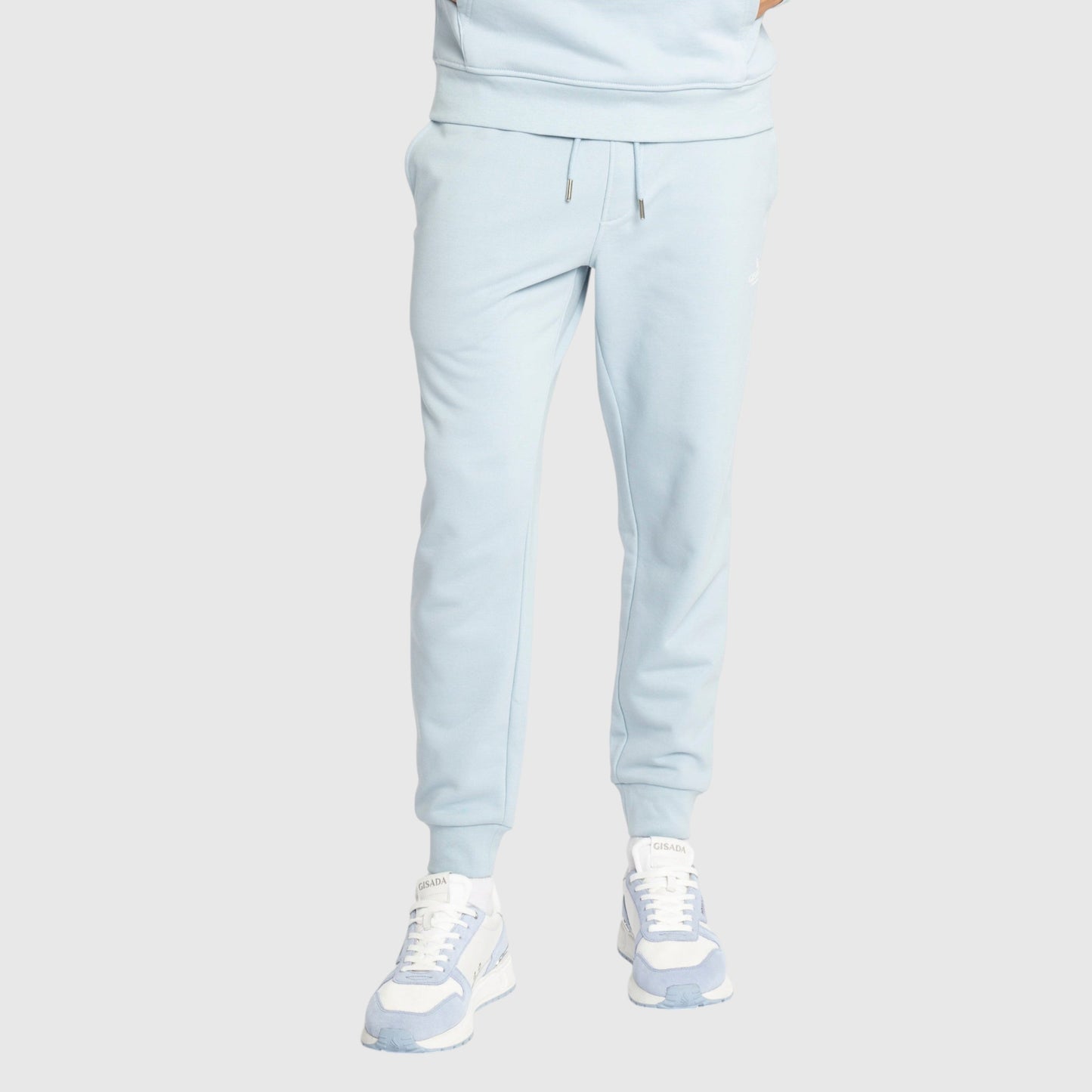 Regular Fit Jogger in Midweight Cotton with Small Silicon Logo - Gisada.com