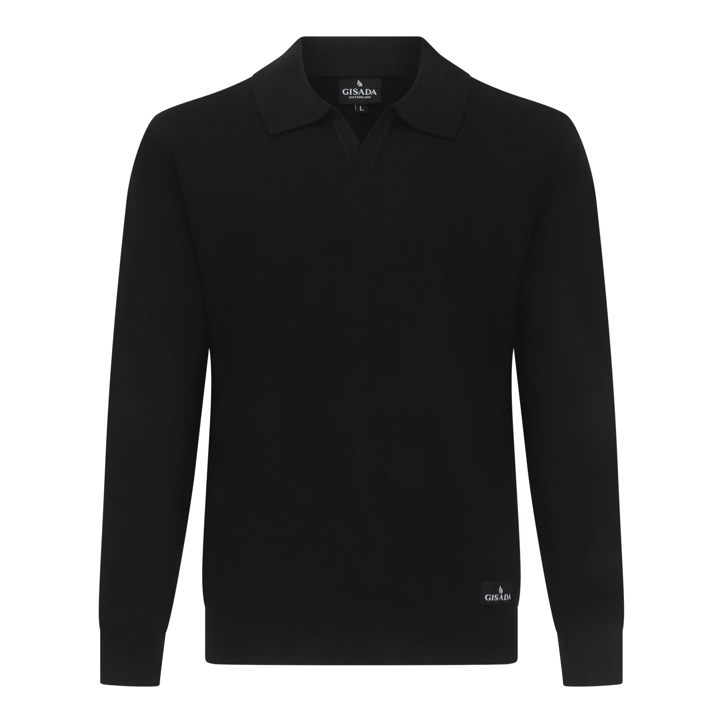 Regular Fit Knit Polo Shirt with Johnny Collar - Gisada.com