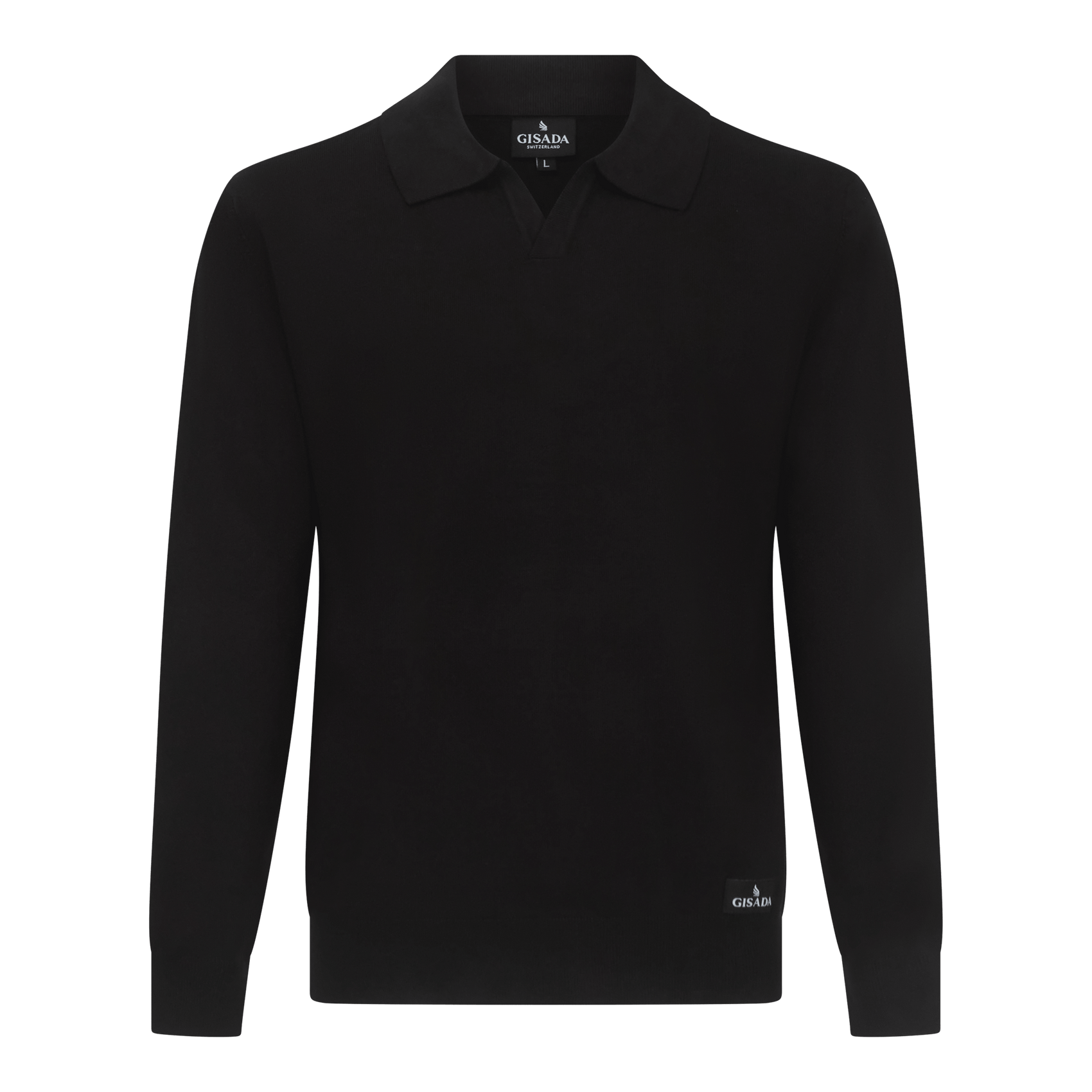 Regular Fit Knit Polo Shirt with Johnny Collar - Gisada.com
