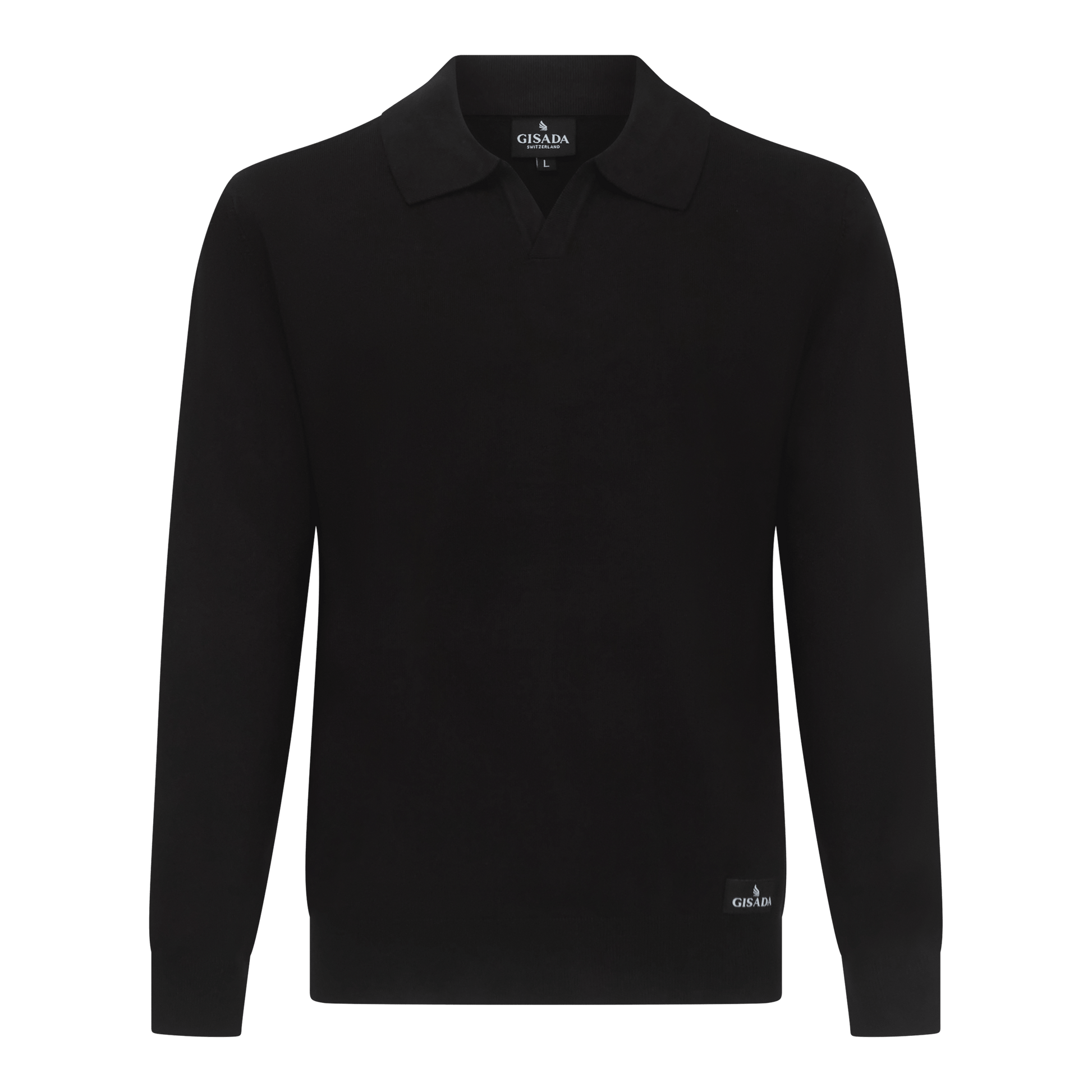 Regular Fit Knit Polo Shirt with Johnny Collar - Gisada.com