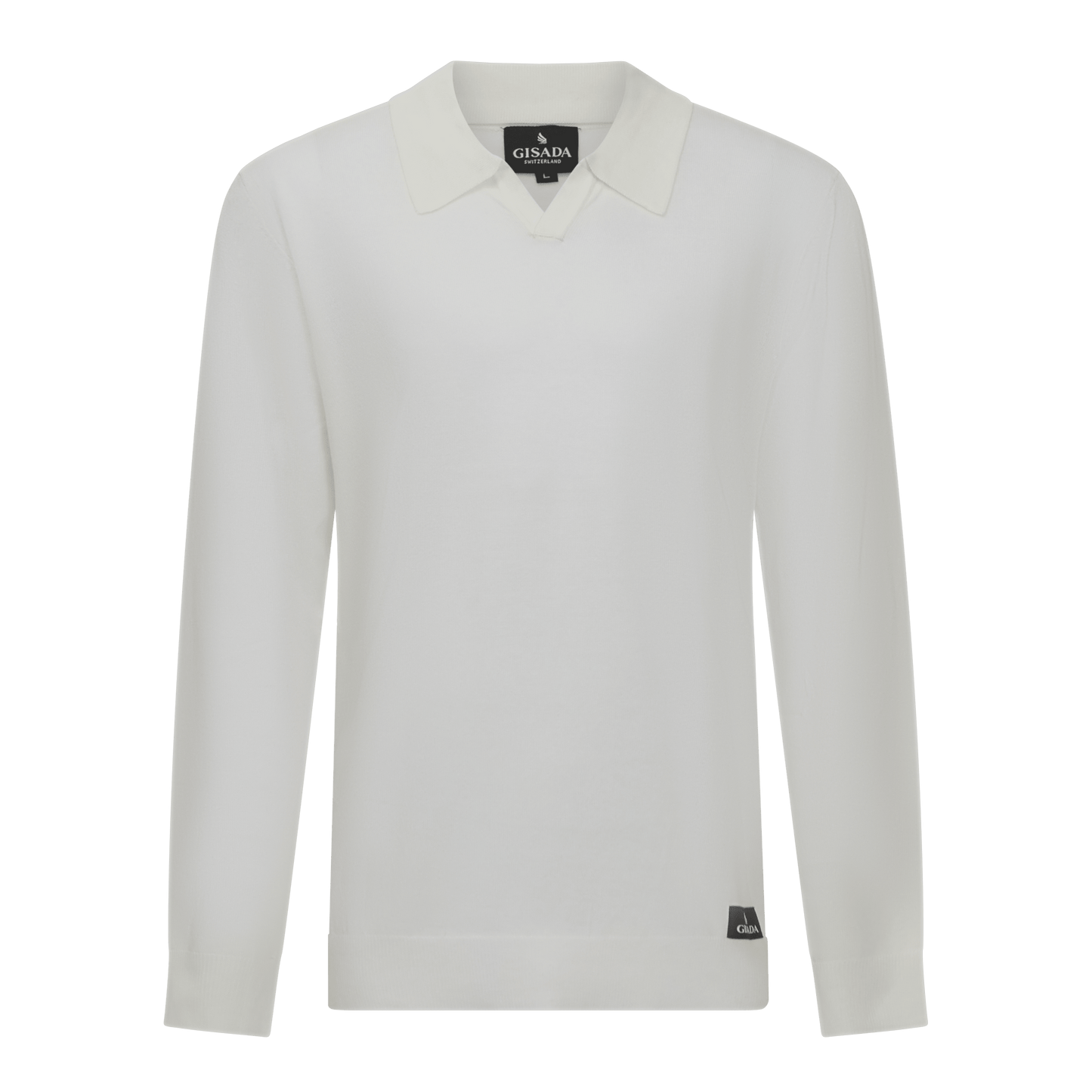Regular Fit Knit Polo Shirt with Johnny Collar - Gisada.com