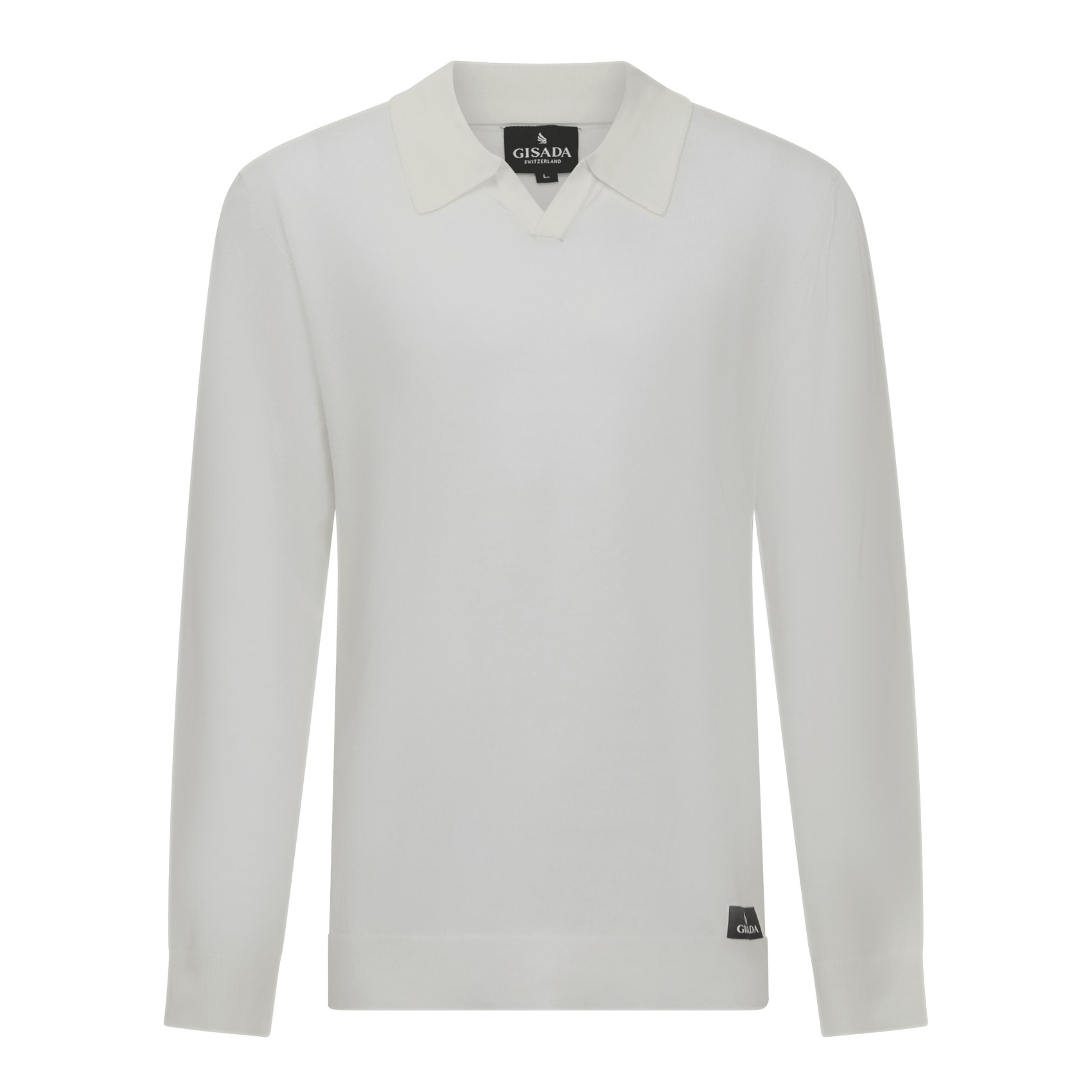 Regular Fit Knit Polo Shirt with Johnny Collar - Gisada.com