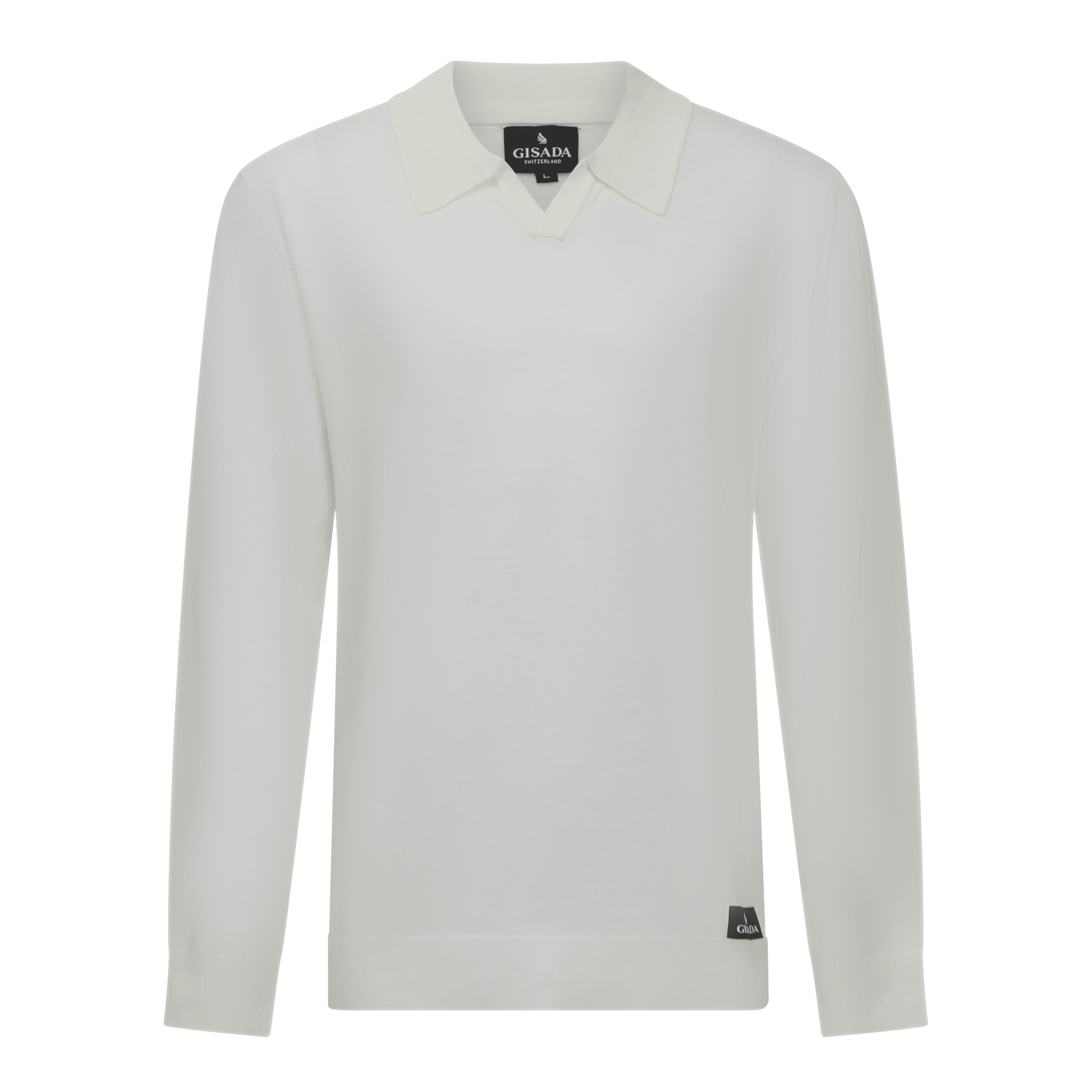 Regular Fit Knit Polo Shirt with Johnny Collar - Gisada.com