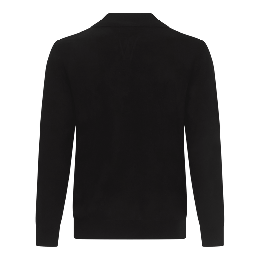 Regular Fit Knit Polo Shirt with Johnny Collar - Gisada.com