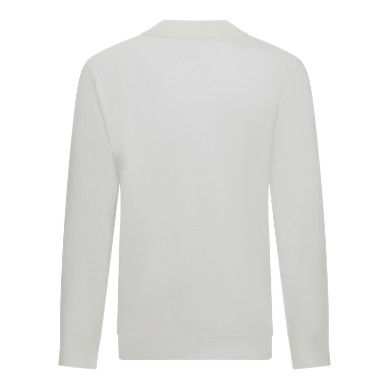Regular Fit Premium Cotton Long Sleeve Knit Polo mit Patch Label