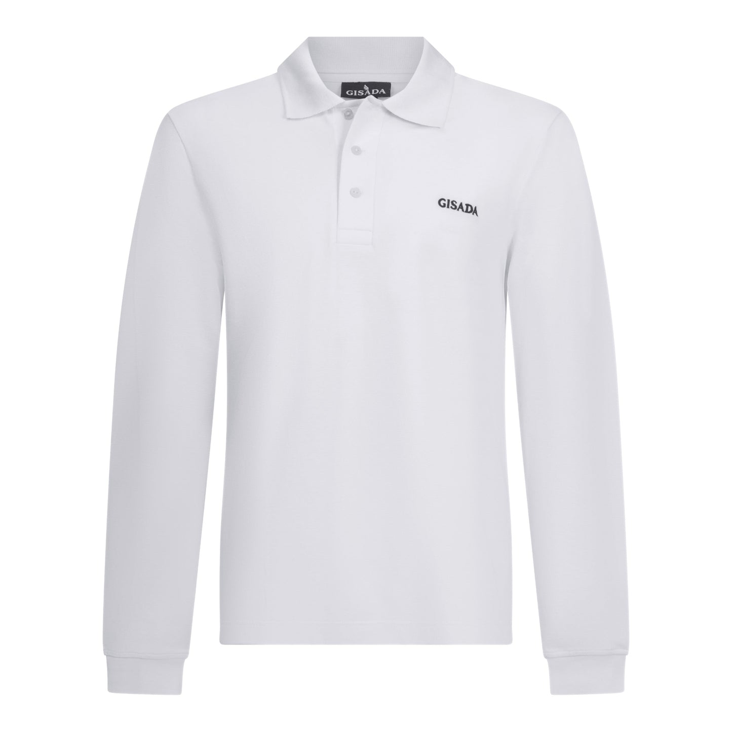 Regular Fit Long Sleeves Polo in Luxe Interlock Piquet with Embroidery Gisada Logo - Gisada.com