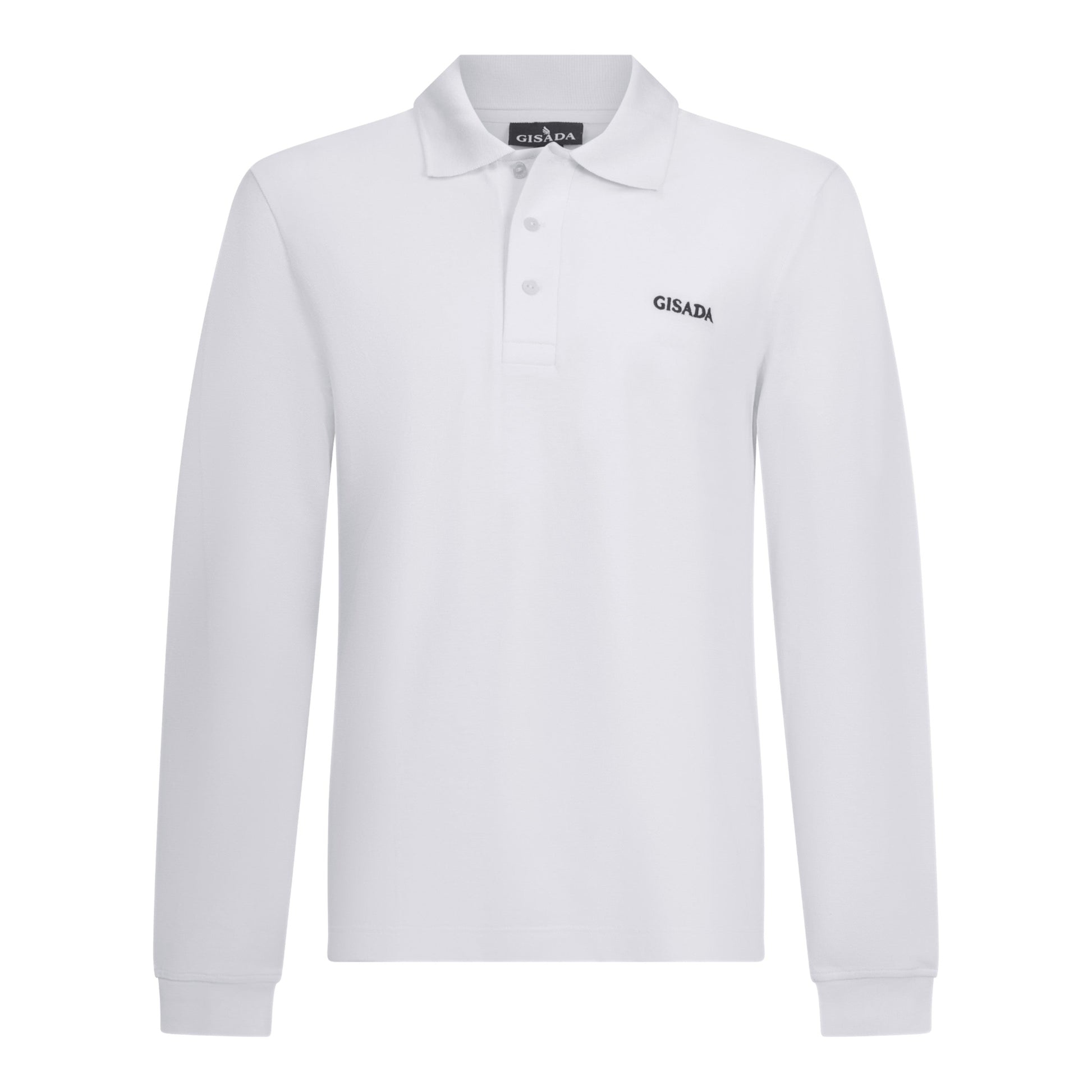 Regular Fit Long Sleeves Polo in Luxe Interlock Piquet with Embroidery Gisada Logo - Gisada.com