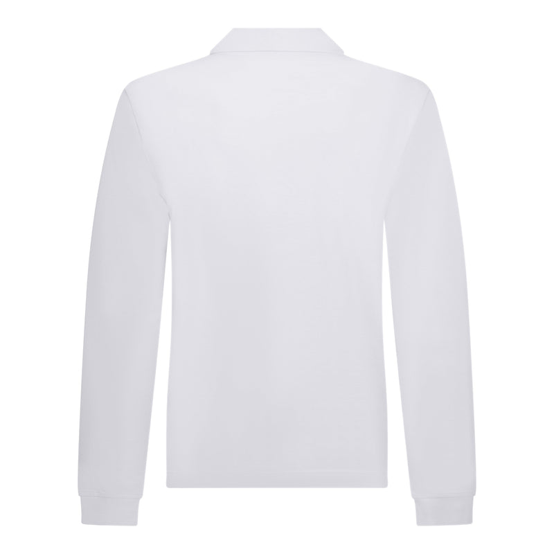 Regular Fit Long Sleeves Polo in Luxe Interlock Piquet with Embroidery Gisada Logo