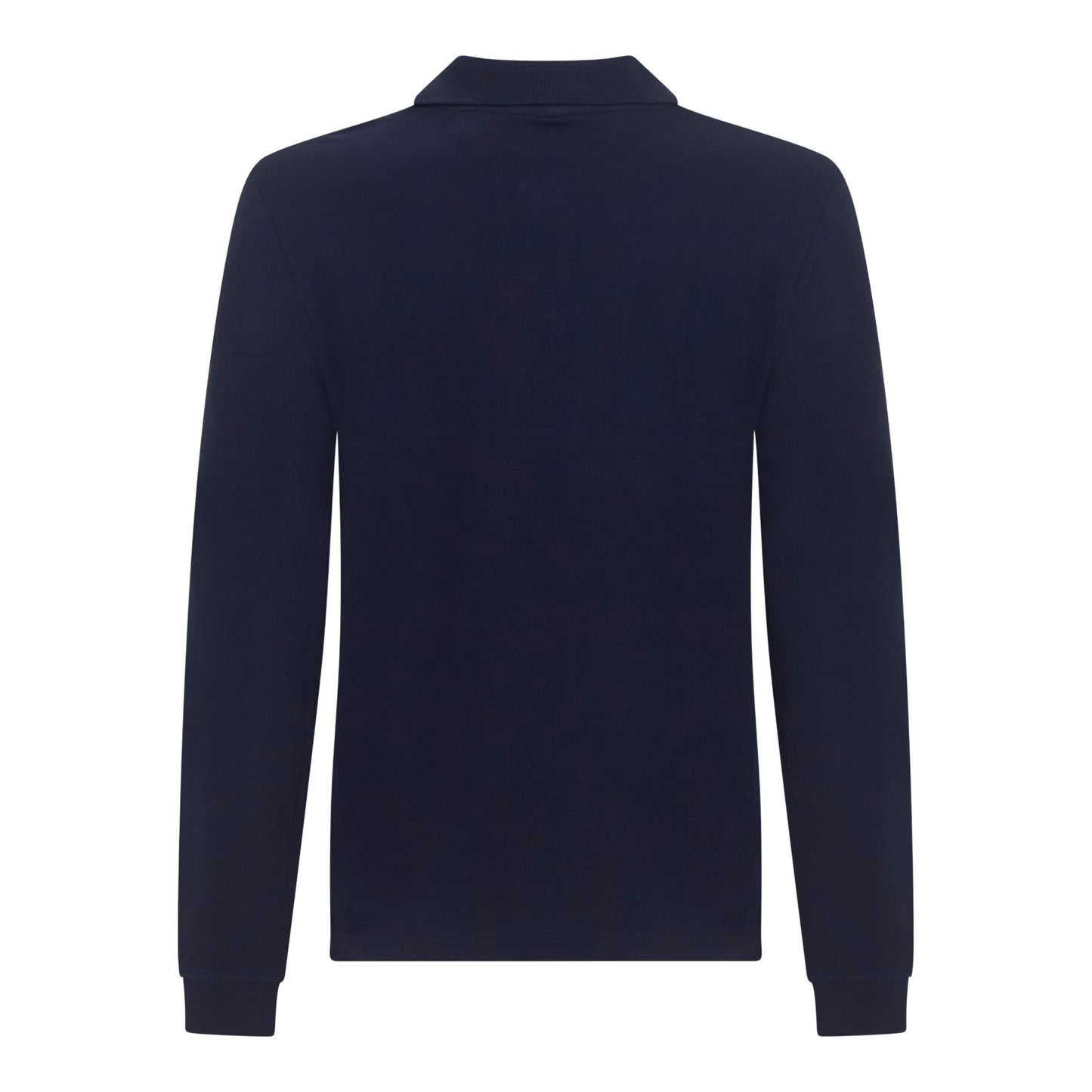 Regular Fit Long Sleeves Polo in Premium Cotton with Rubber Logo - Gisada.com