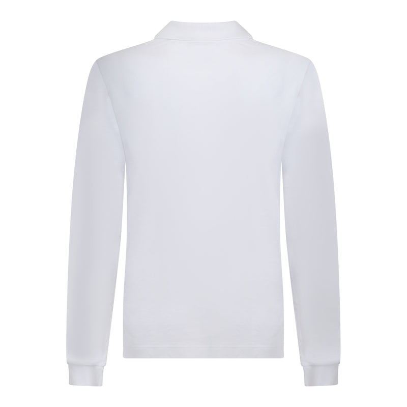 Regular Fit Long Sleeves Polo in Premium Cotton with Rubber Logo