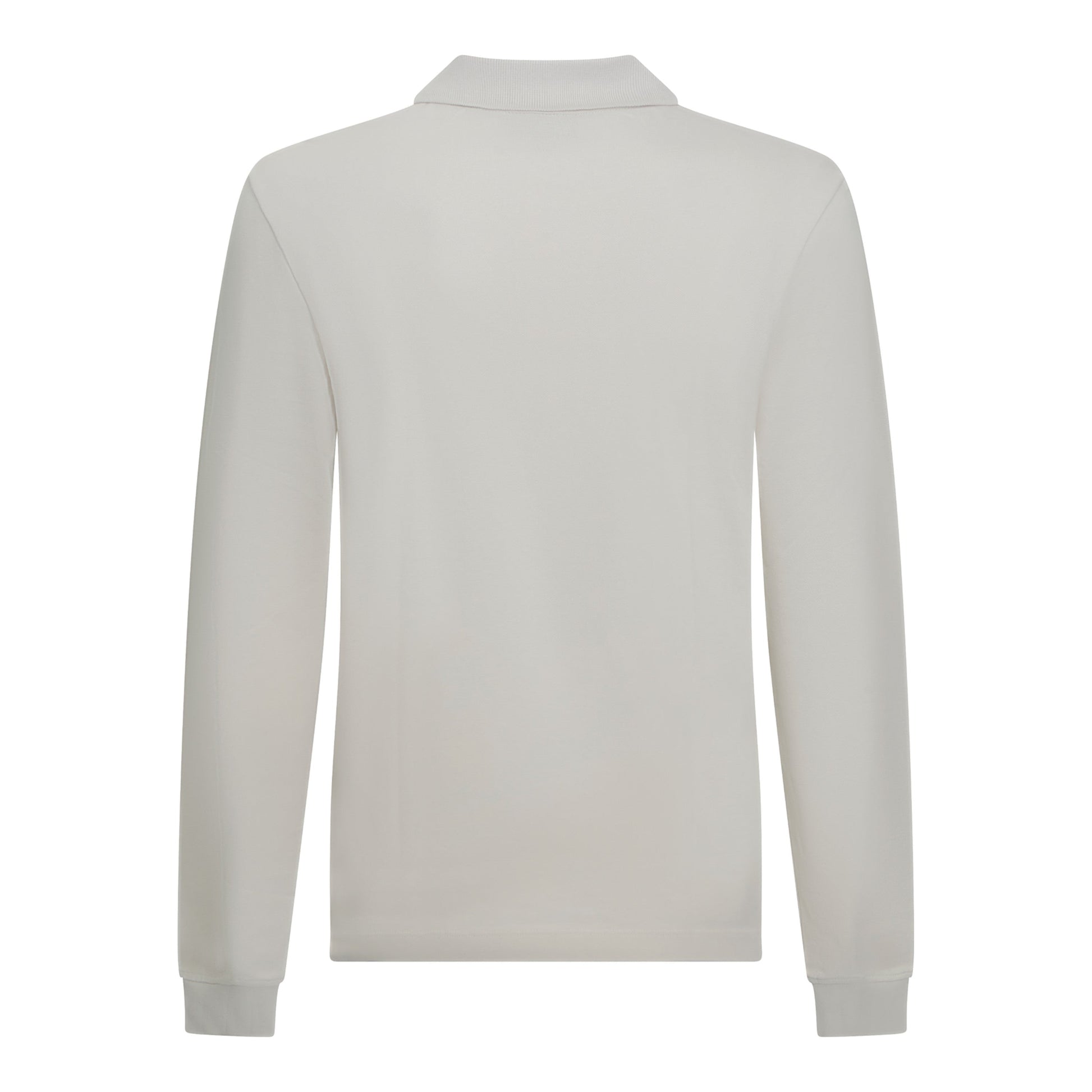 Regular Fit Long Sleeves Polo in Premium Cotton with Rubber Logo - Gisada.com