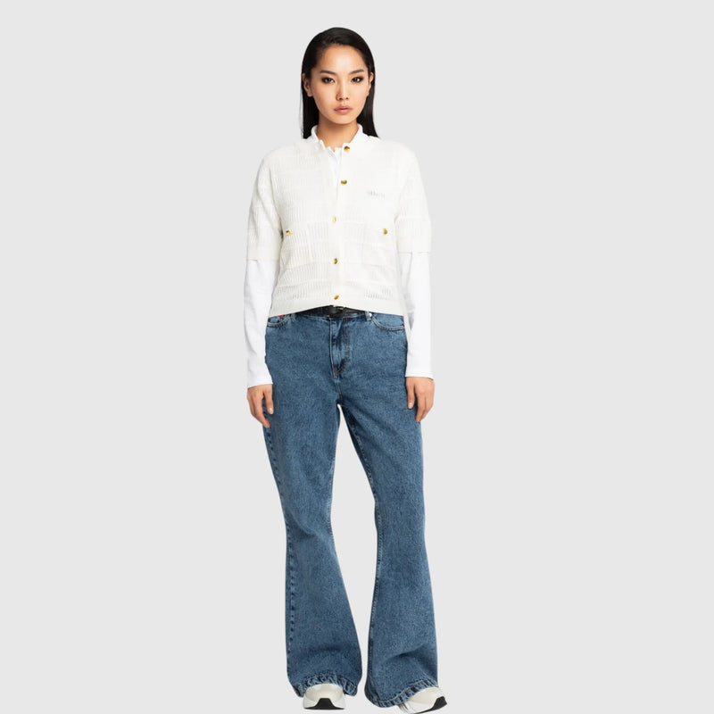 Regular Fit Pointelle Cardigan - Gisada.com