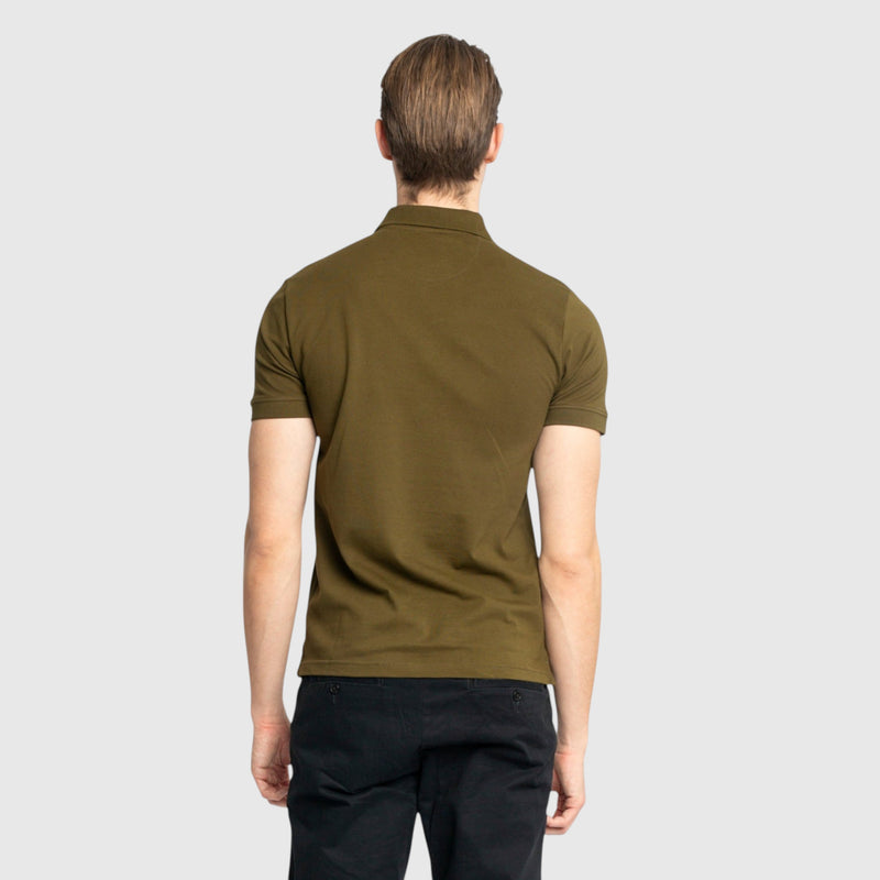 Regular Fit Polo in Cotton Piquet with 3D Embroidered Logo - Gisada.com