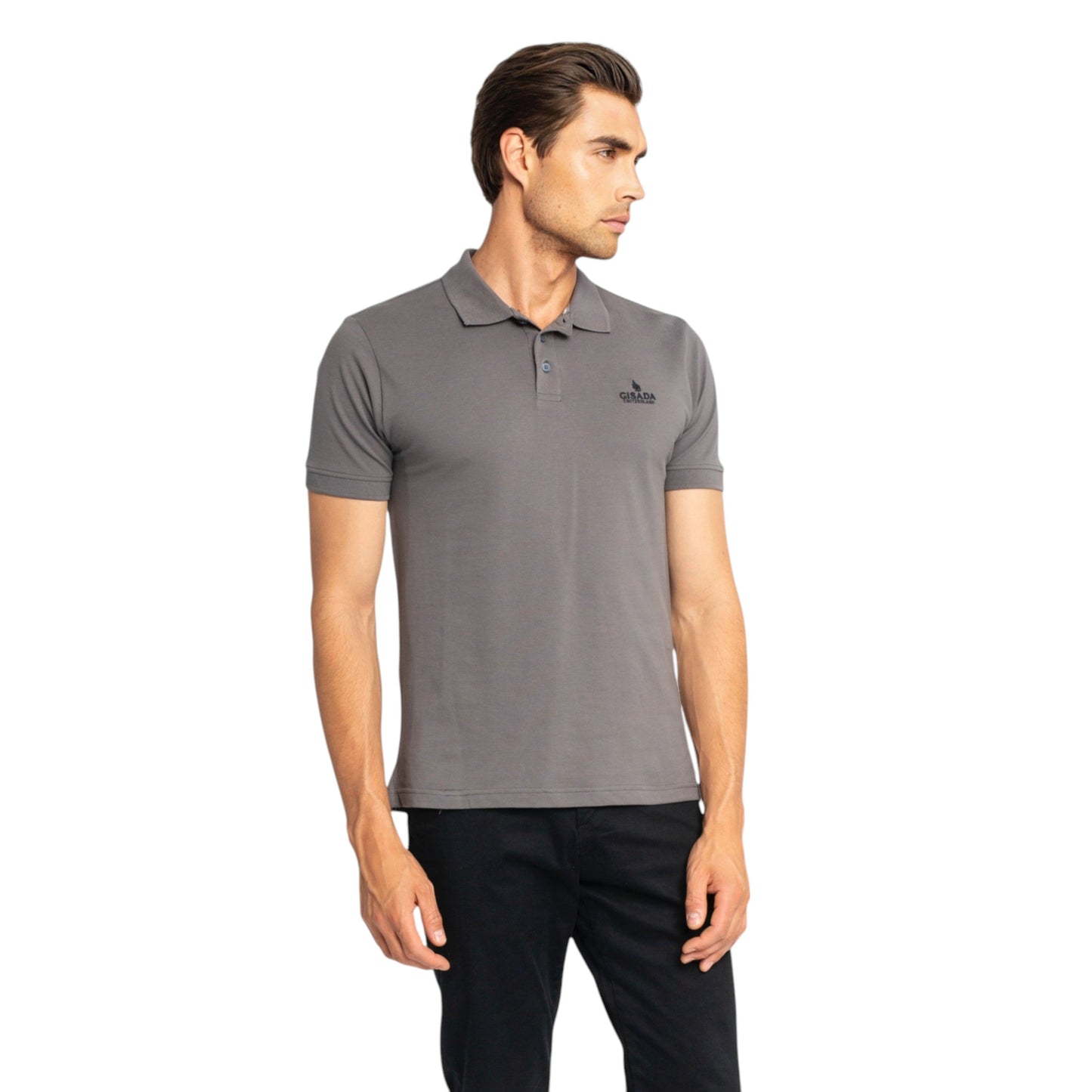 Regular Fit Polo in Cotton Piquet with 3D Embroidered Logo - Gisada.com