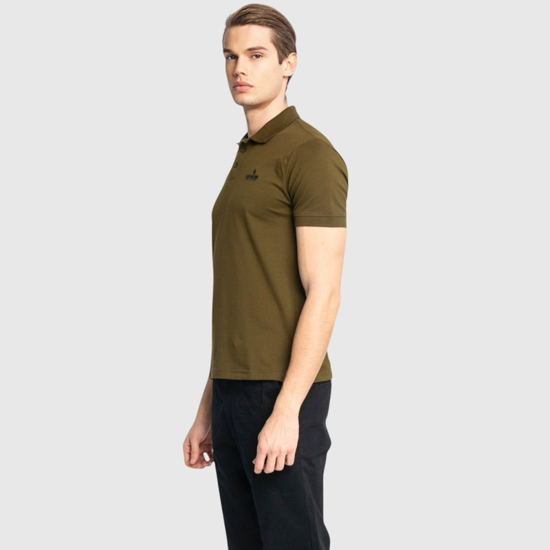 Regular Fit Polo in Cotton Piquet with 3D Embroidered Logo - Gisada.com