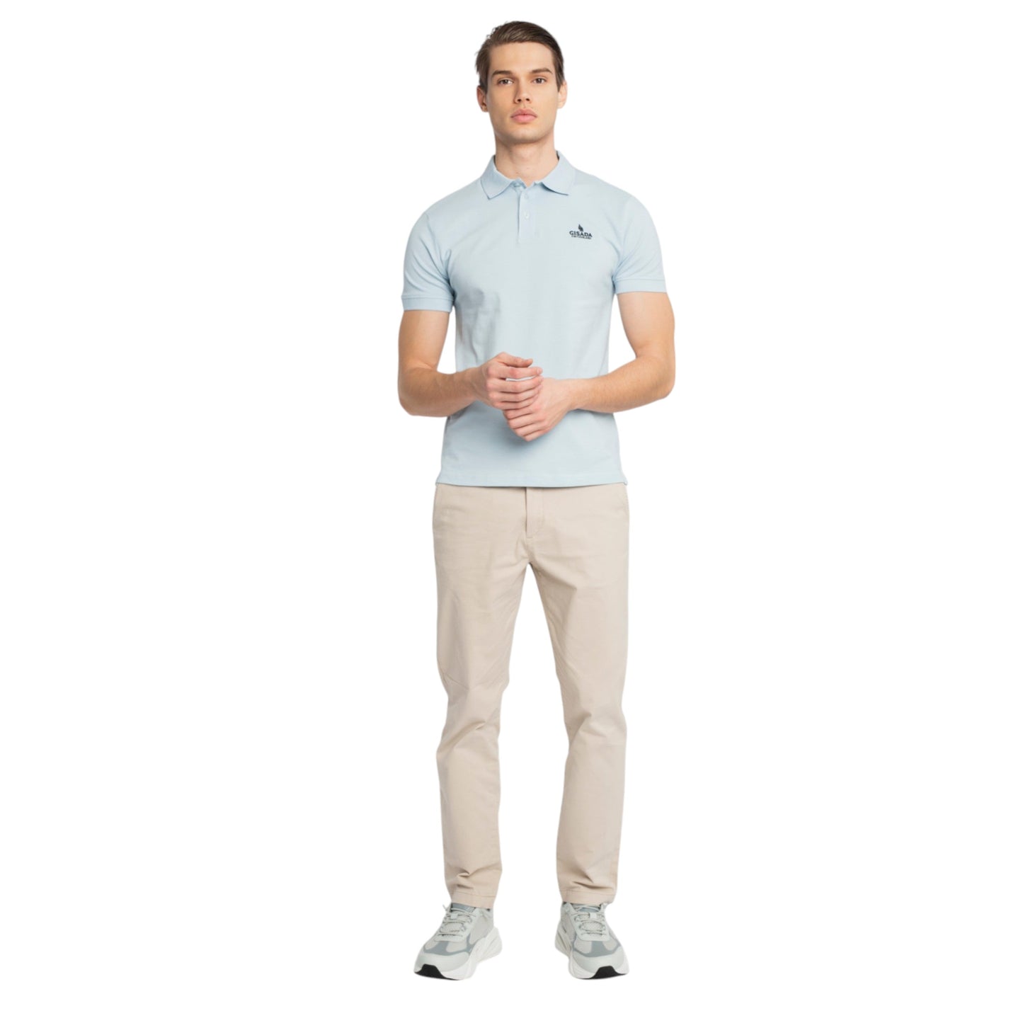 Regular Fit Polo in Cotton Piquet with 3D Embroidered Logo - Gisada.com